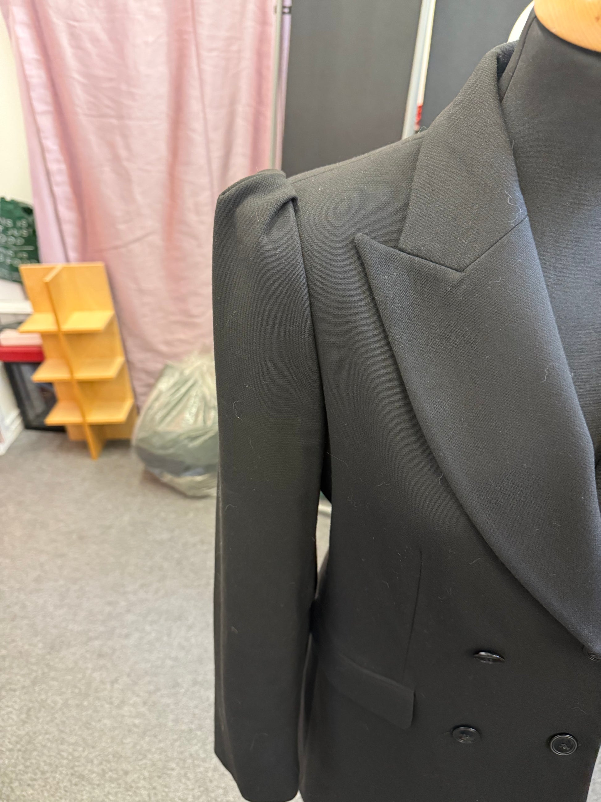 Zara black fitted longline blazer