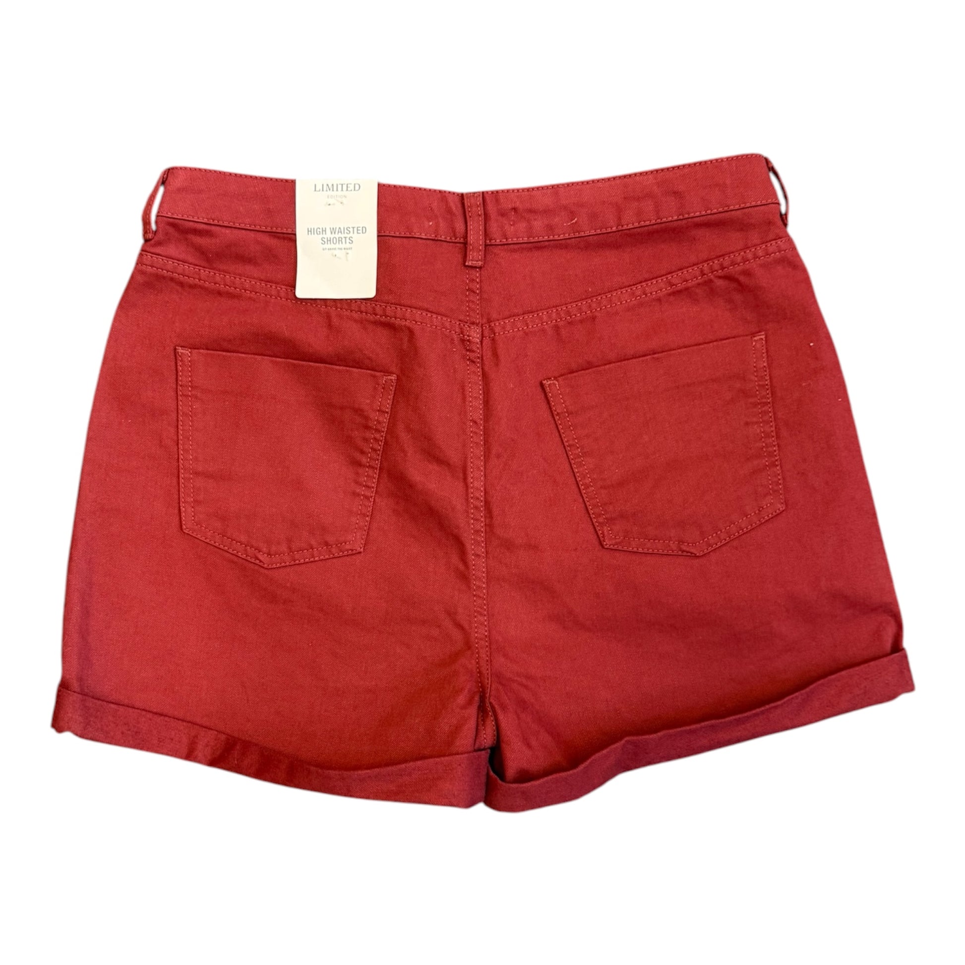 M&S burgundy denim shorts