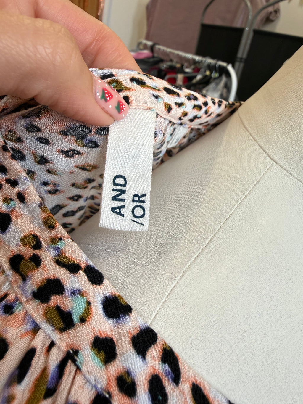 And/Or animal print long sleeved midi dress
