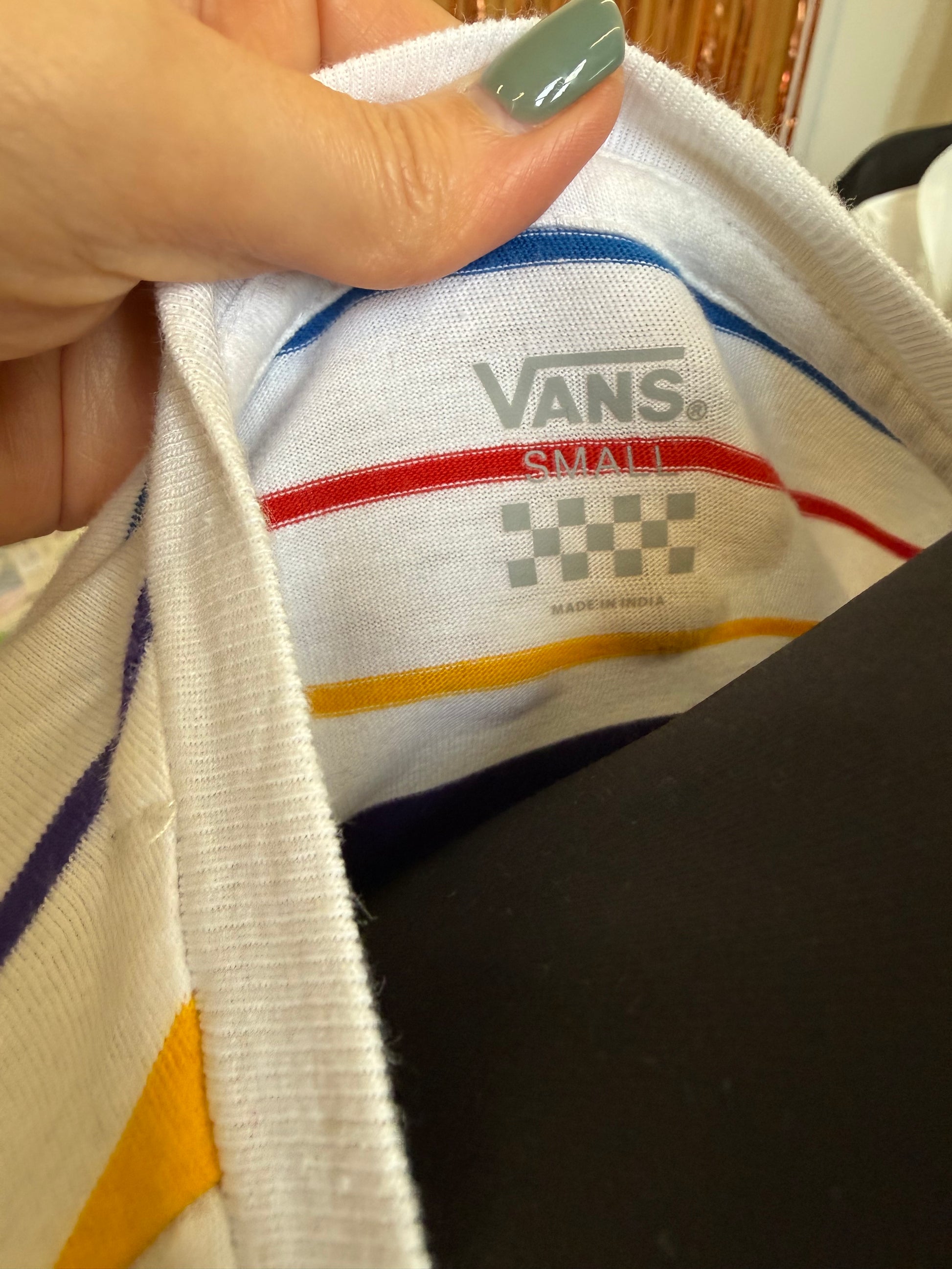Vans stripe crop t-shirt