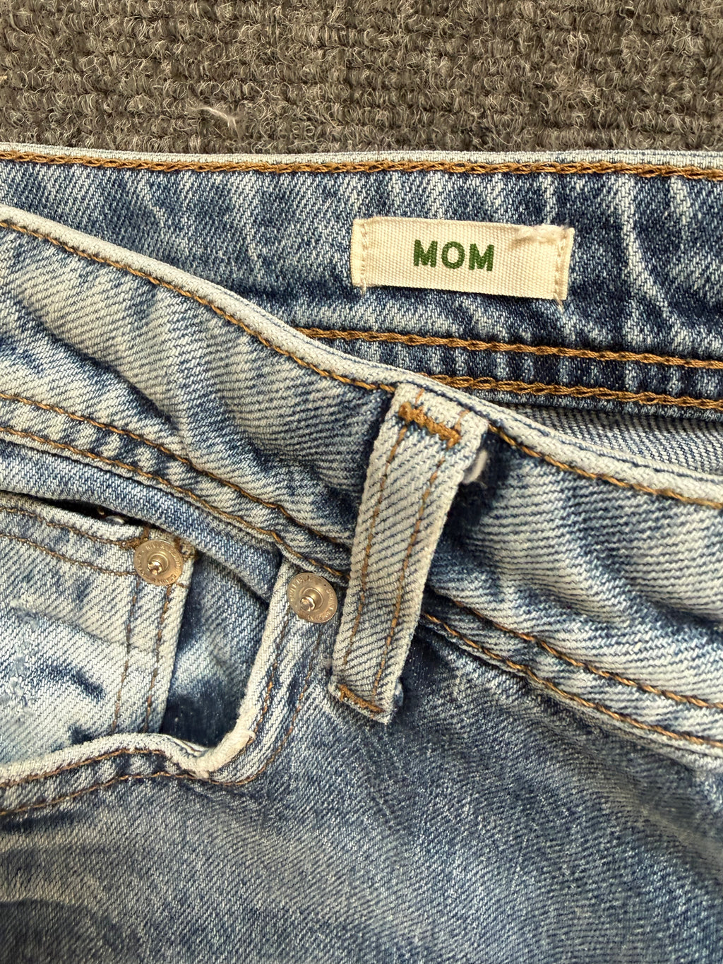 River Island washed look blue rip mom jeans