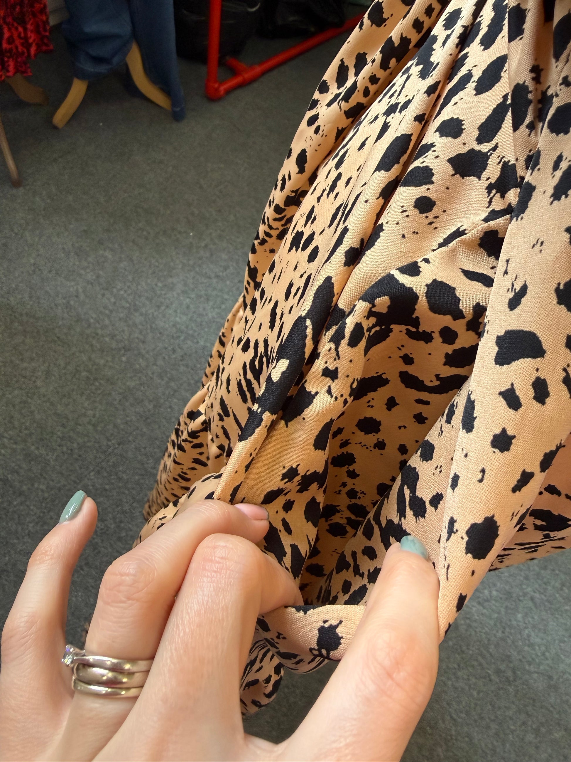AX Paris animal print short sleeved tier maxi dress