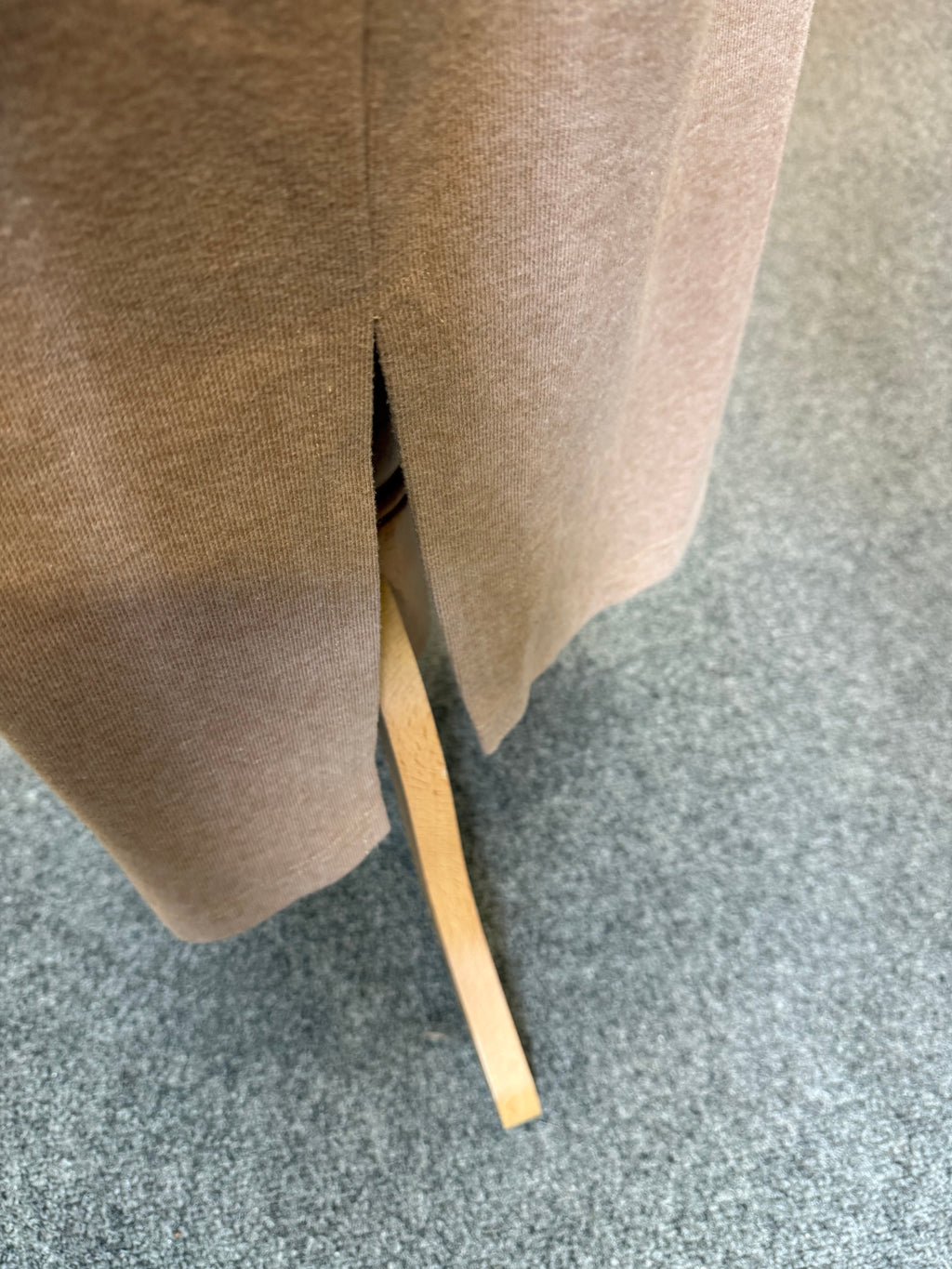 Beige high neck long sleeve knit dress