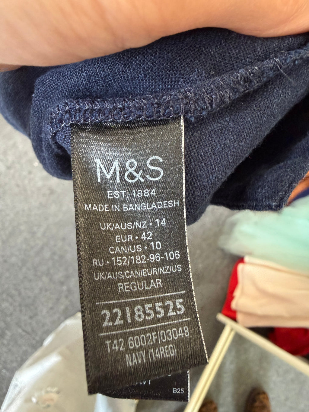 M&S navy sleeveless linen knee length dress