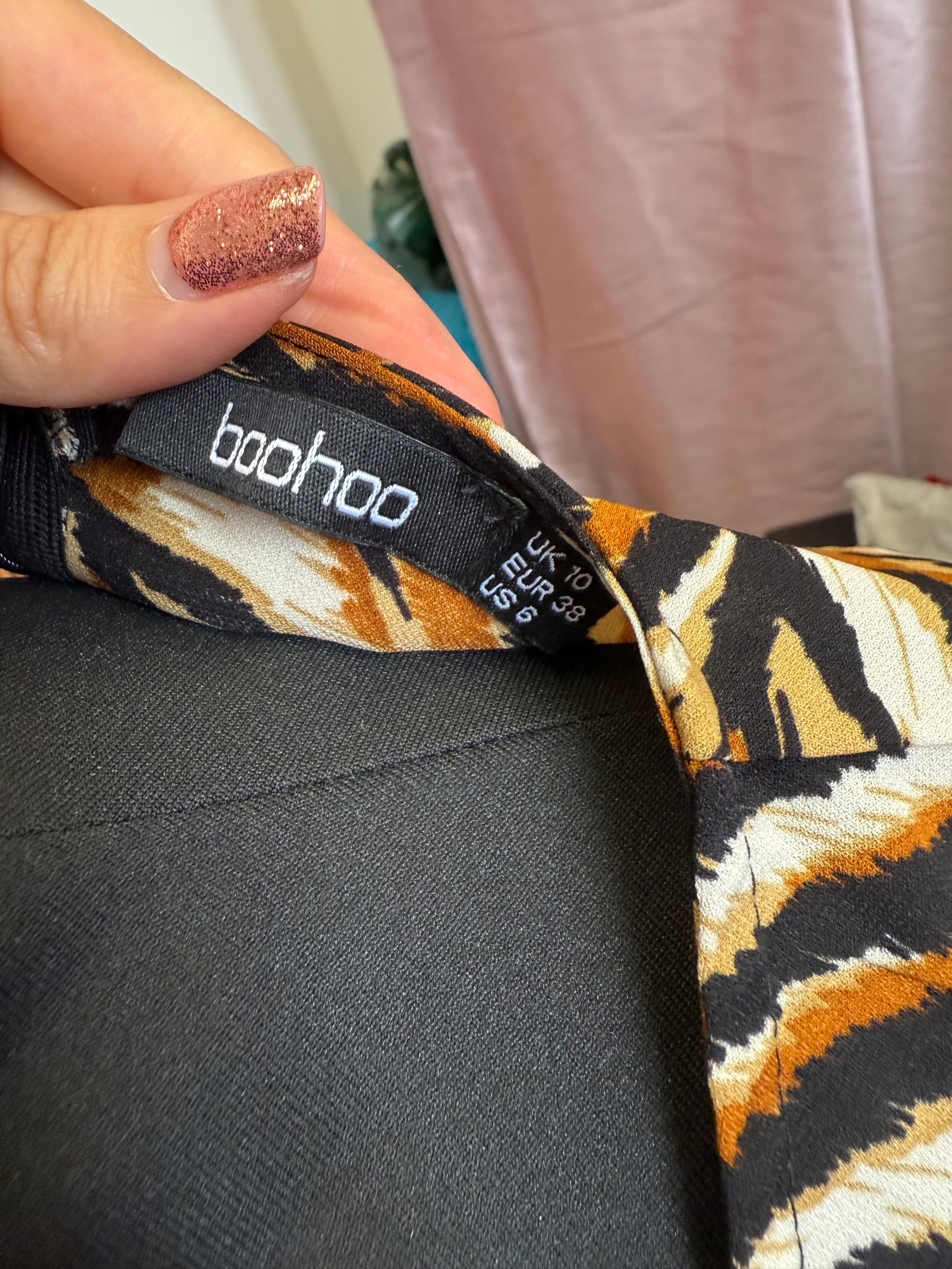 Boohoo animal print long sleeved maxi dress