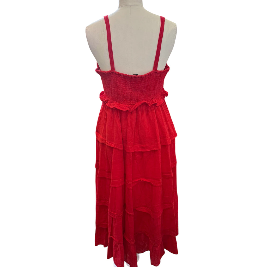 F&F red tiered maxi dress