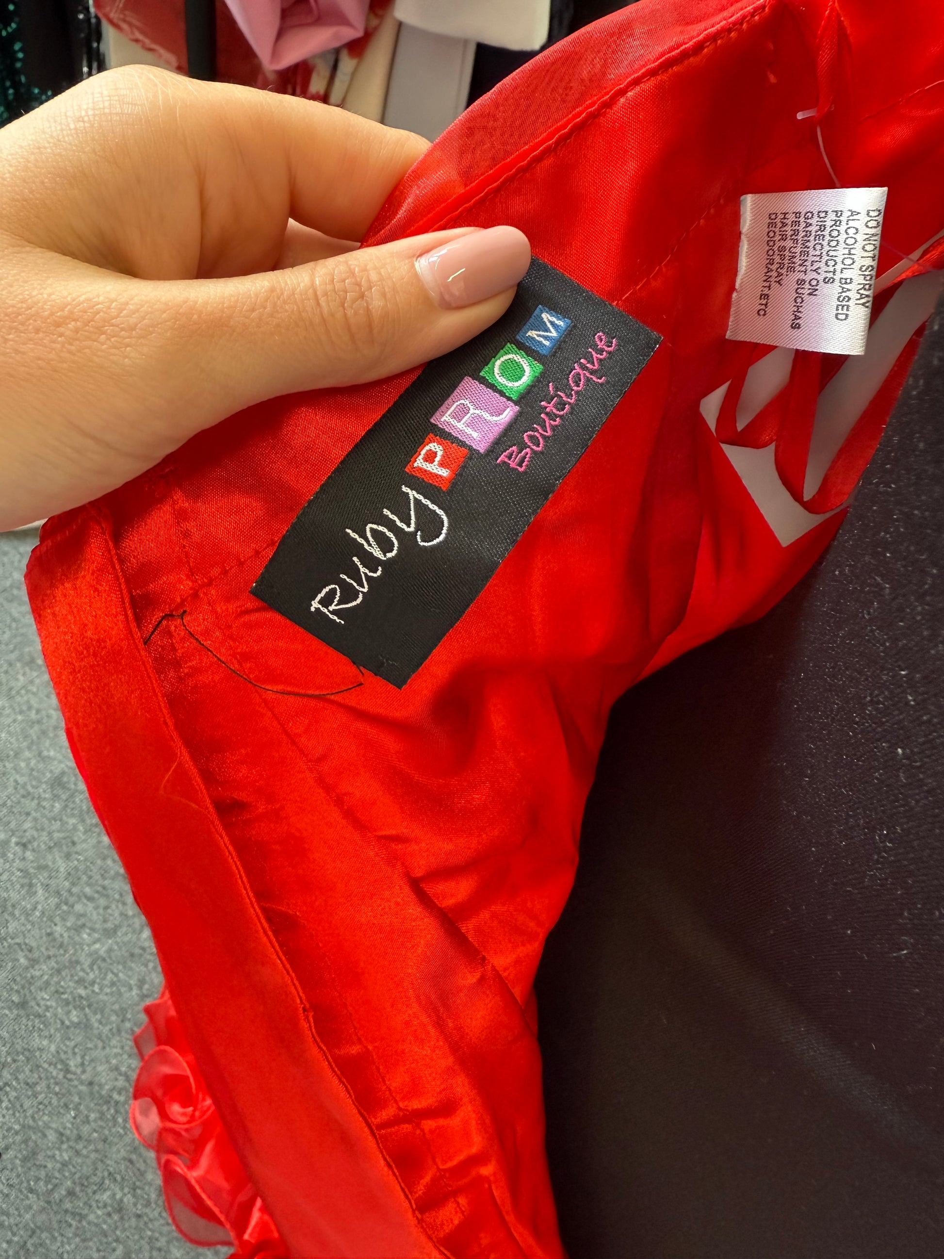 Ruby Prom Boutique strapless mini occasion dress