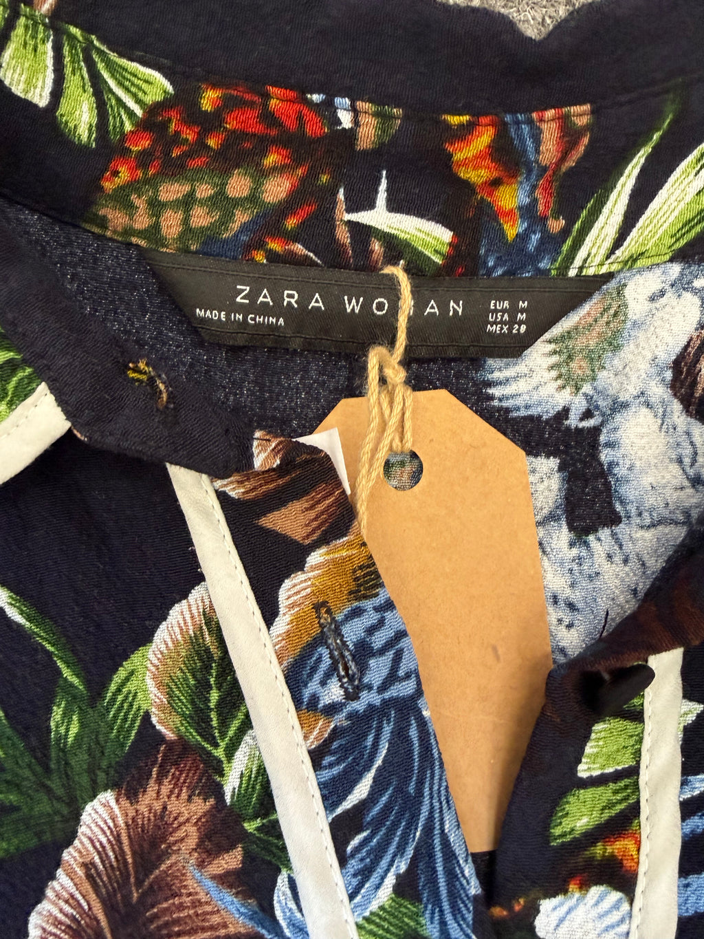 Zara jungle print long sleeved jumpsuit