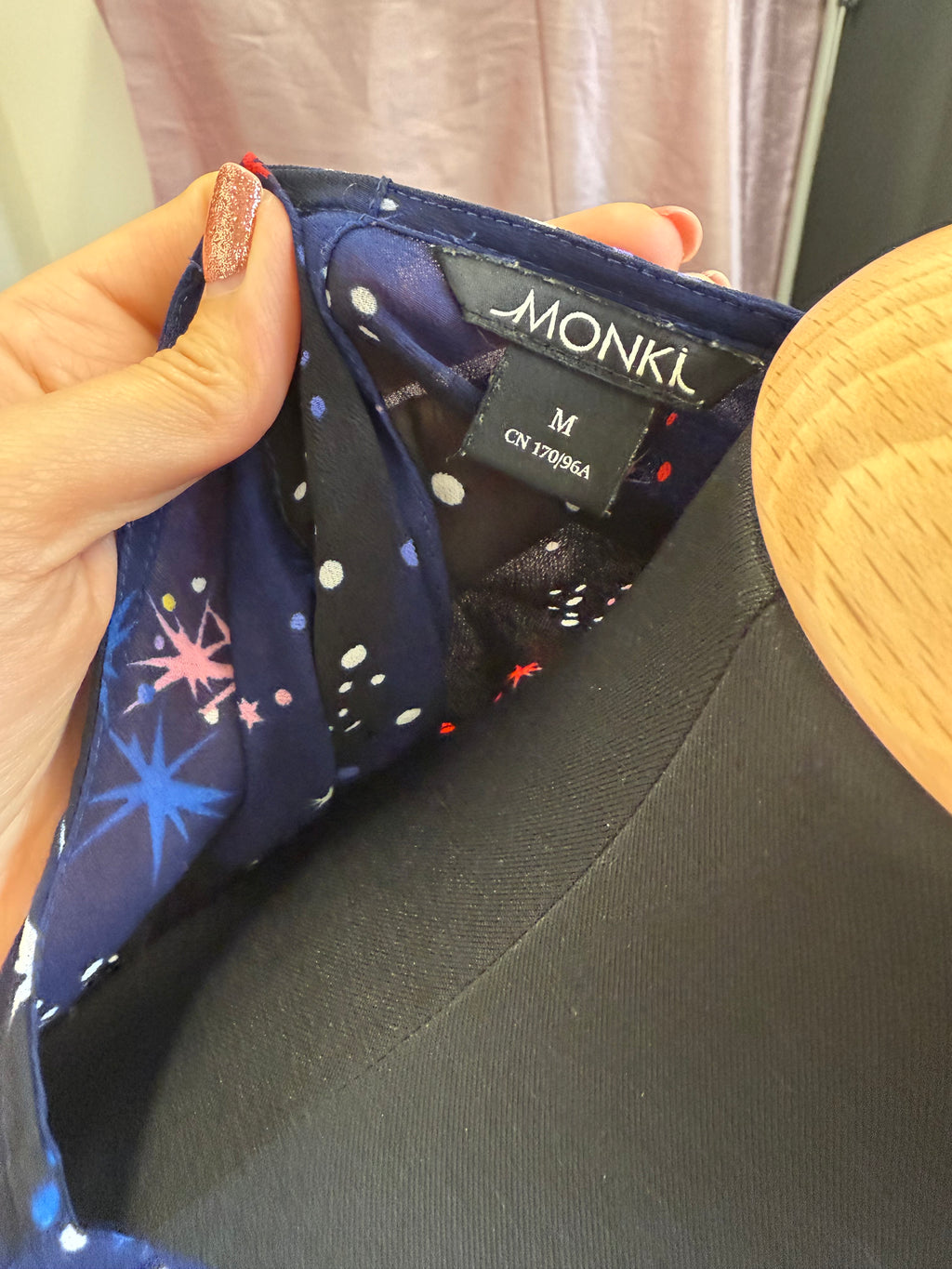 Monki ruffle sleeve star blouse