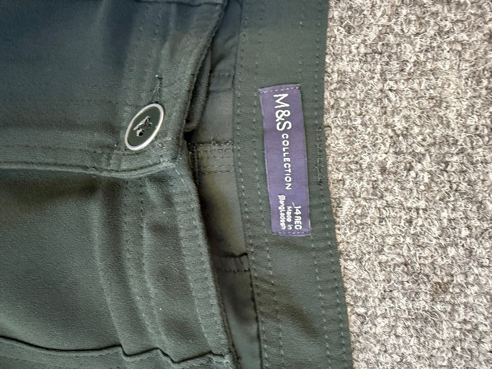 M&S deep green toggle bottom cargos