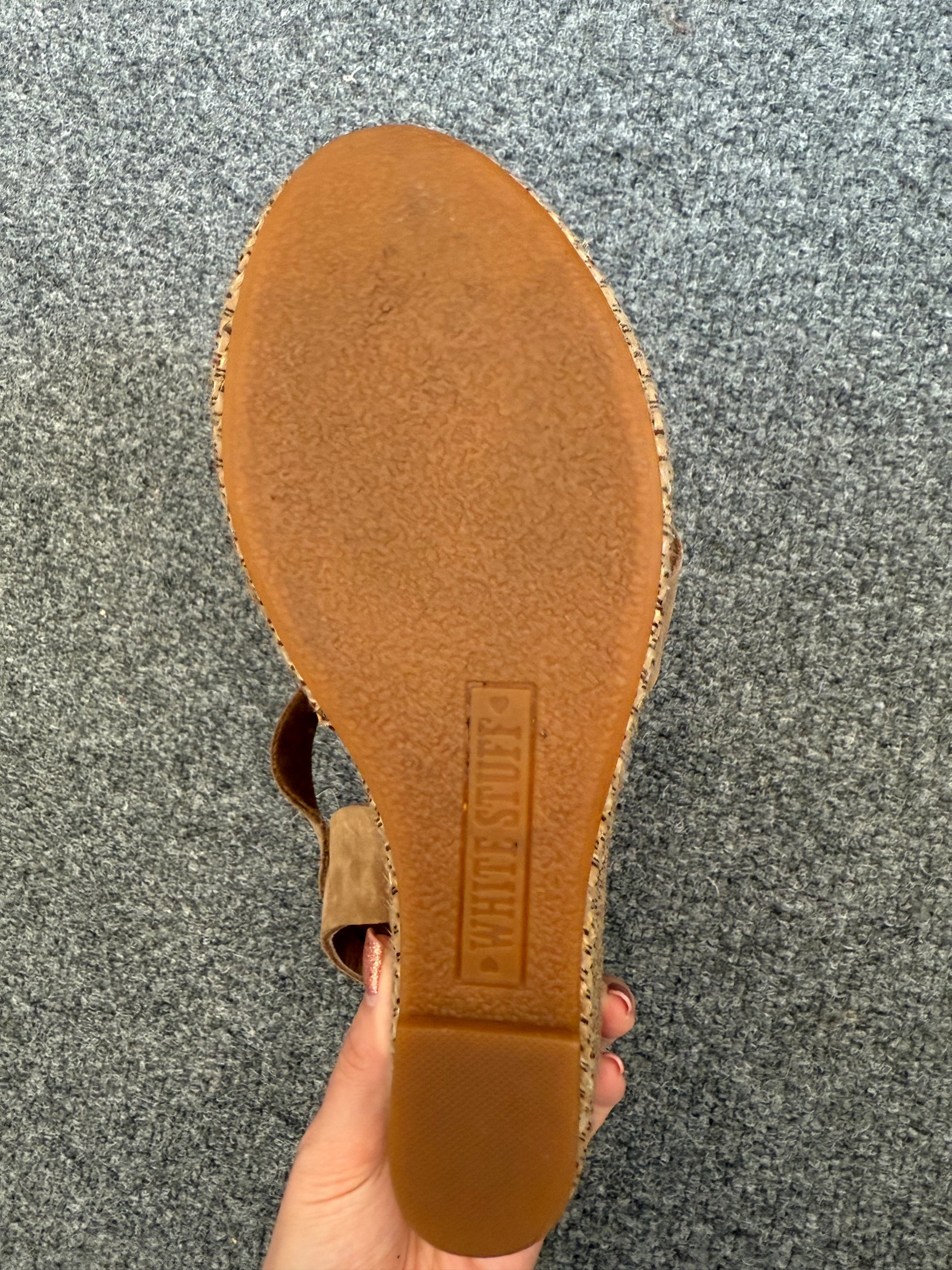 White stuff brown wedge sandals