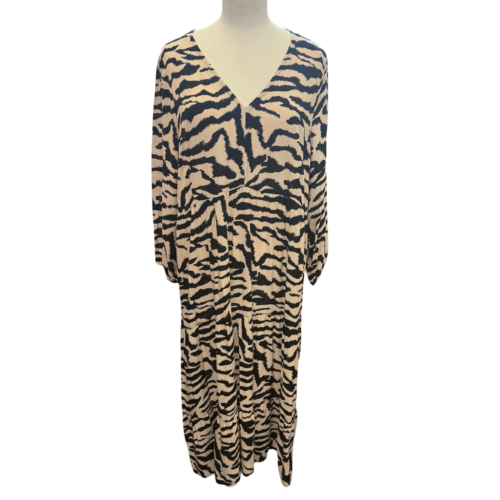 Papaya animal print midi long sleeved dress