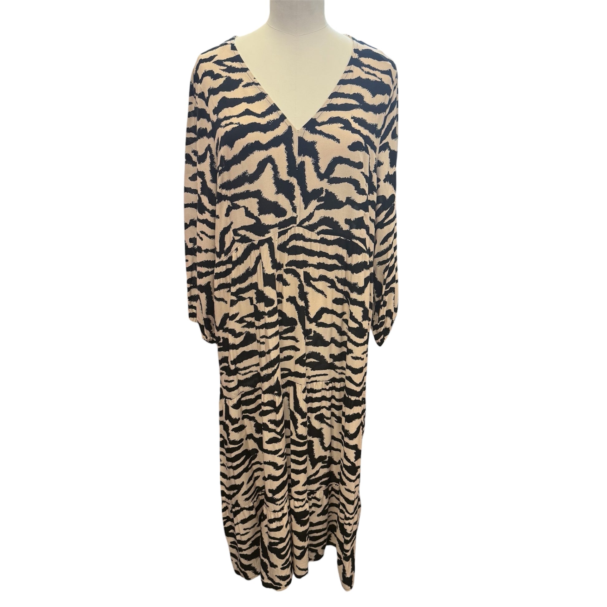 Papaya animal print midi long sleeved dress