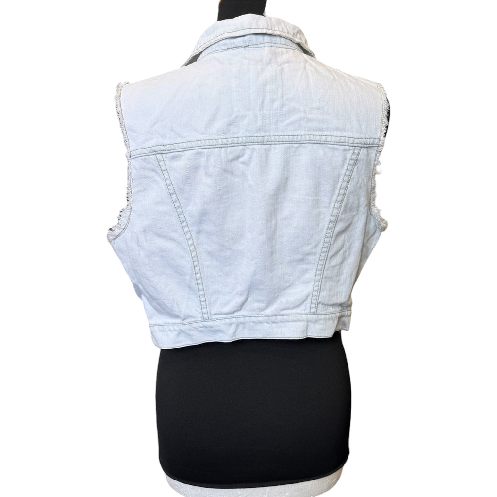 Primark light blue denim waistcoat