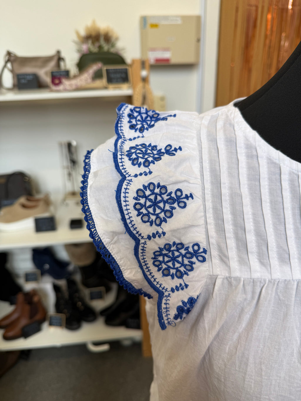 Friends Like These broderie anglaise frill sleeve top
