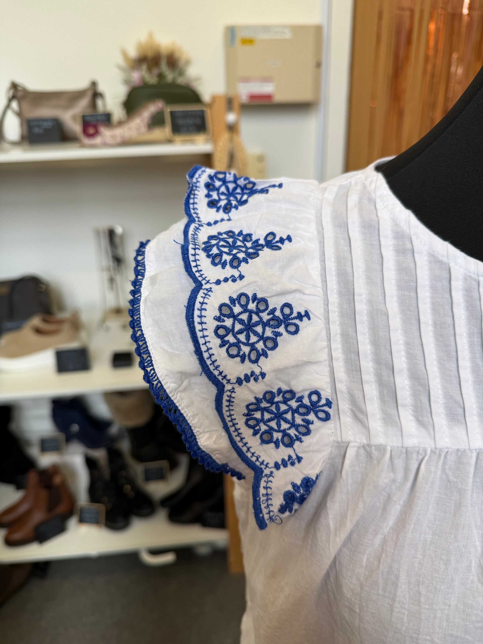 Friends Like These broderie anglaise frill sleeve top