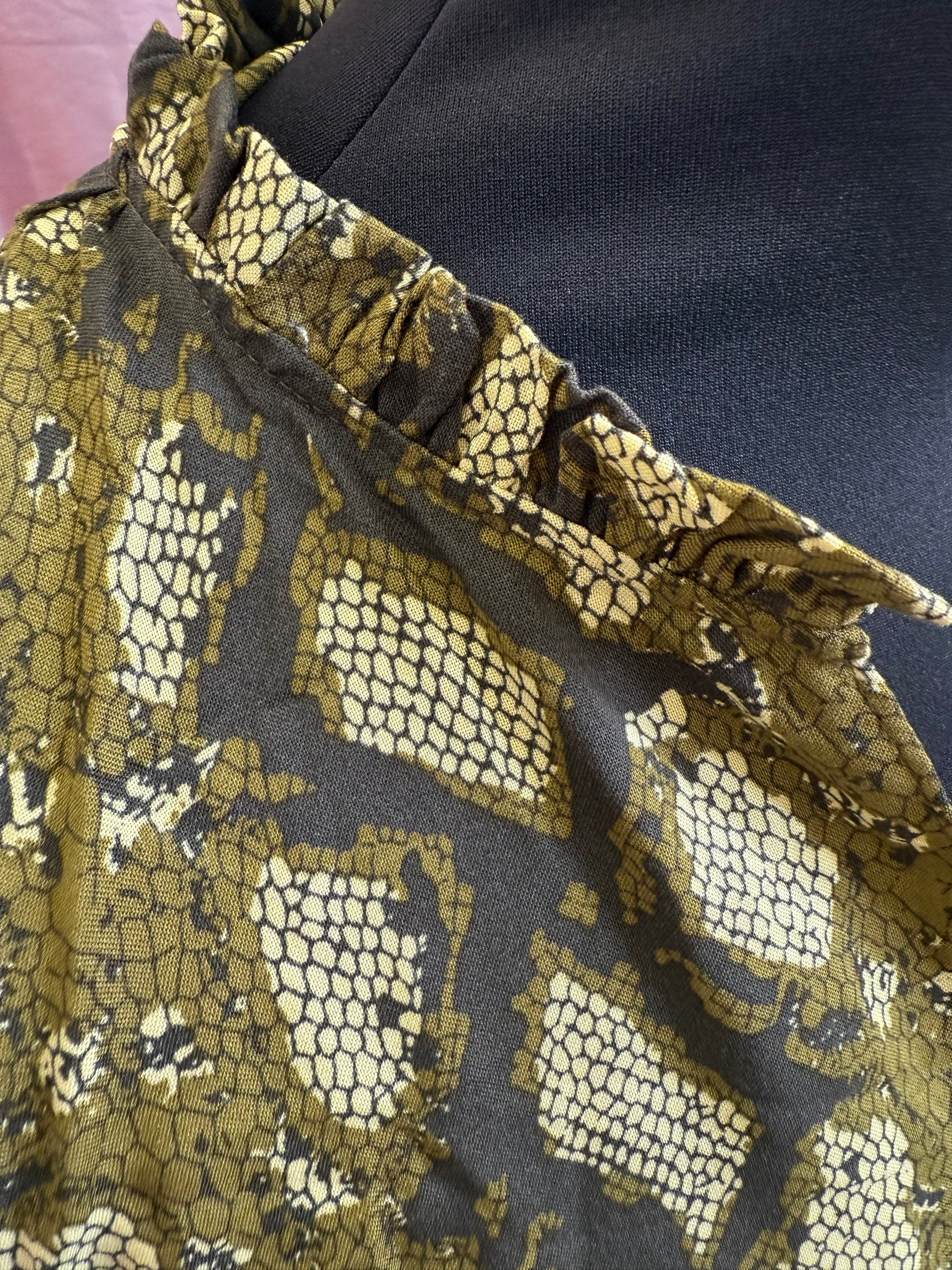 Next snakeskin long sleeved frill mini dress