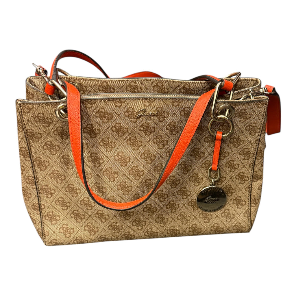Guess brown and orange hand and shoulder bag