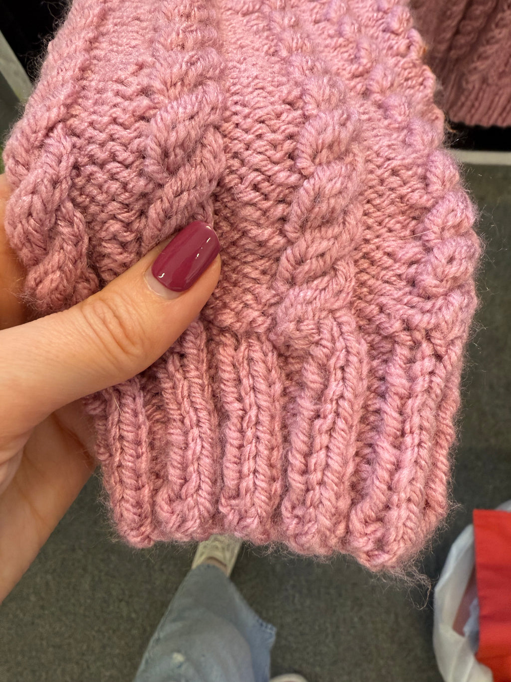 Handmade cable knit jumper