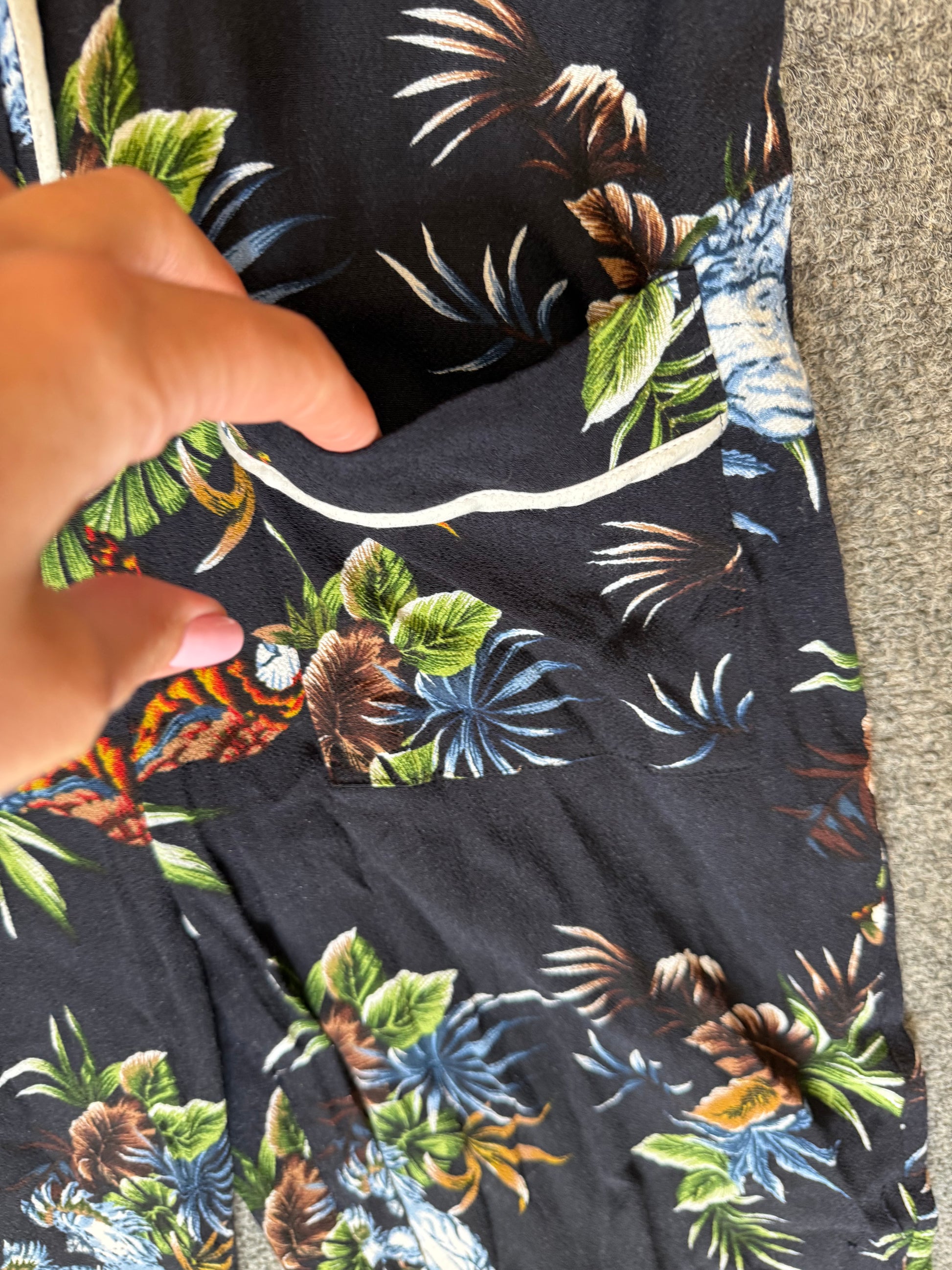 Zara jungle print long sleeved jumpsuit