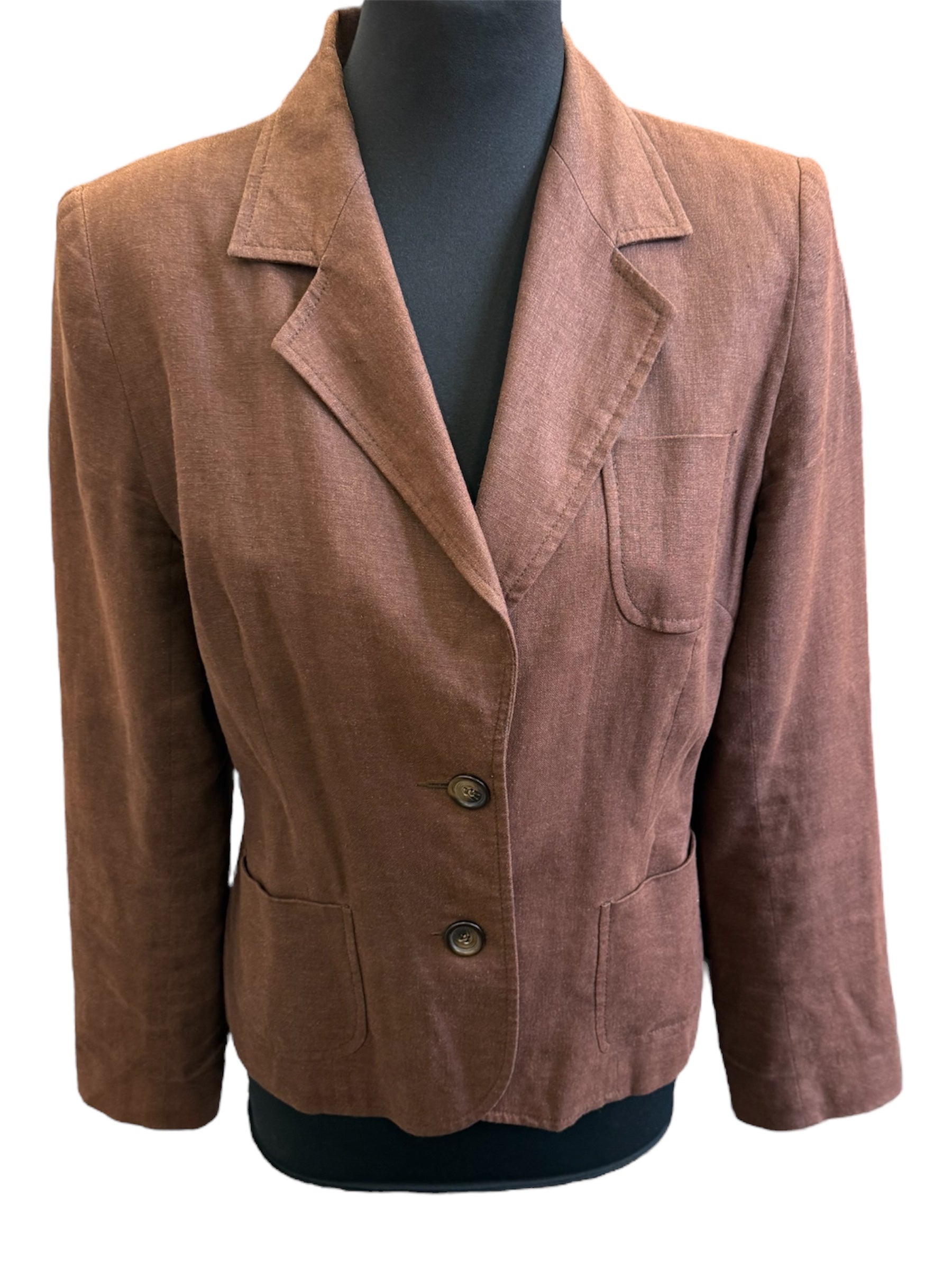 Topshop vintage fitted brown blazer