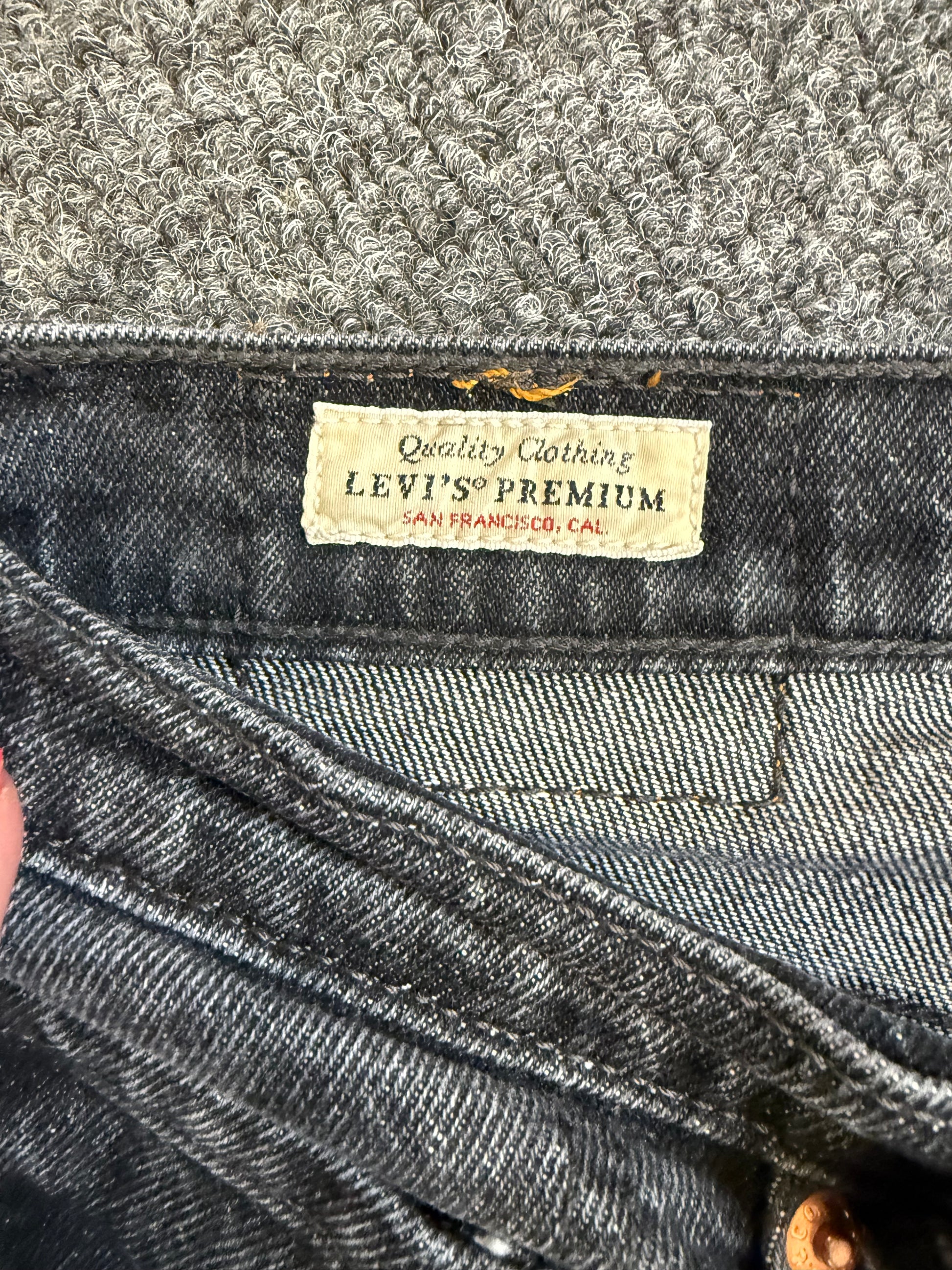 Levi’s vintage style button fly black skinny jeans