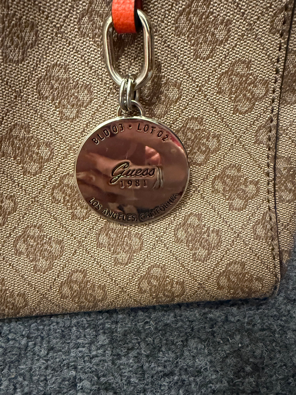 Guess brown and orange hand and shoulder bag