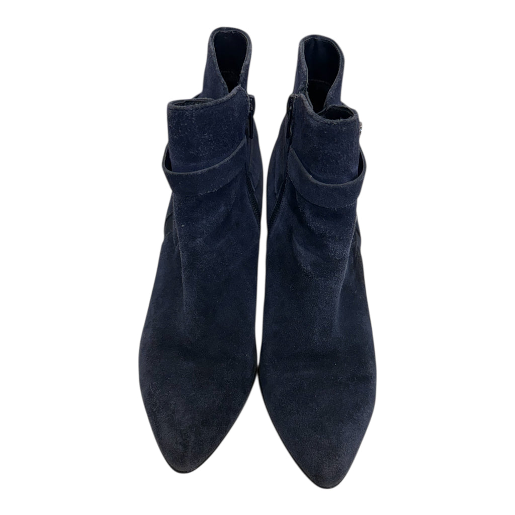 Anne Klein blue suede ankle boots