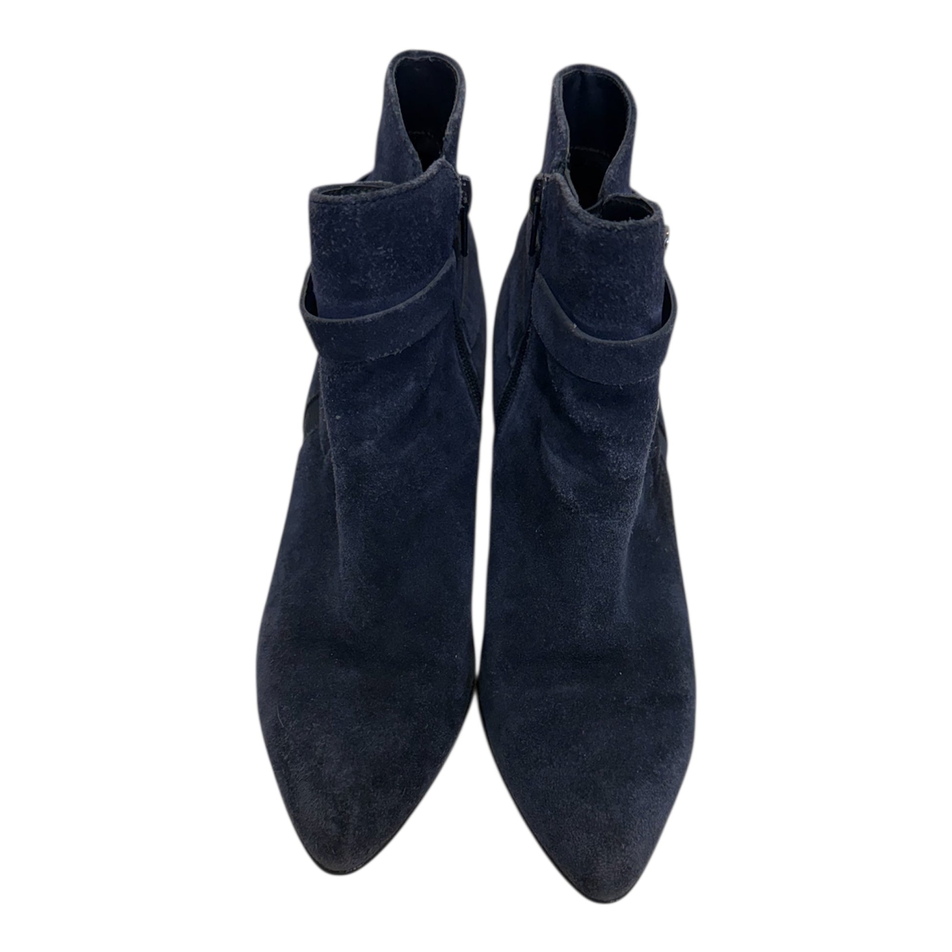 Anne Klein blue suede ankle boots