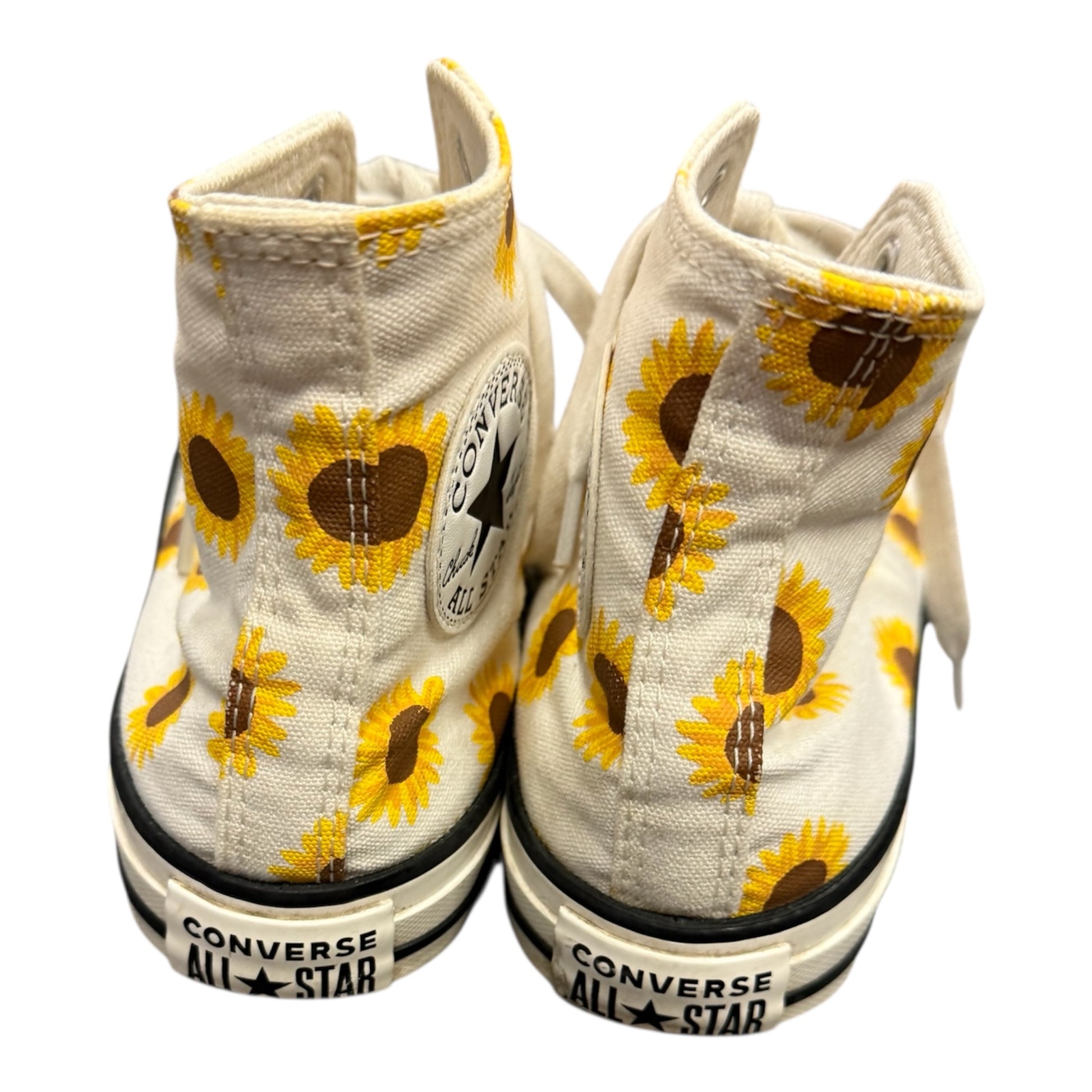 Converse sunflower print high top trainers