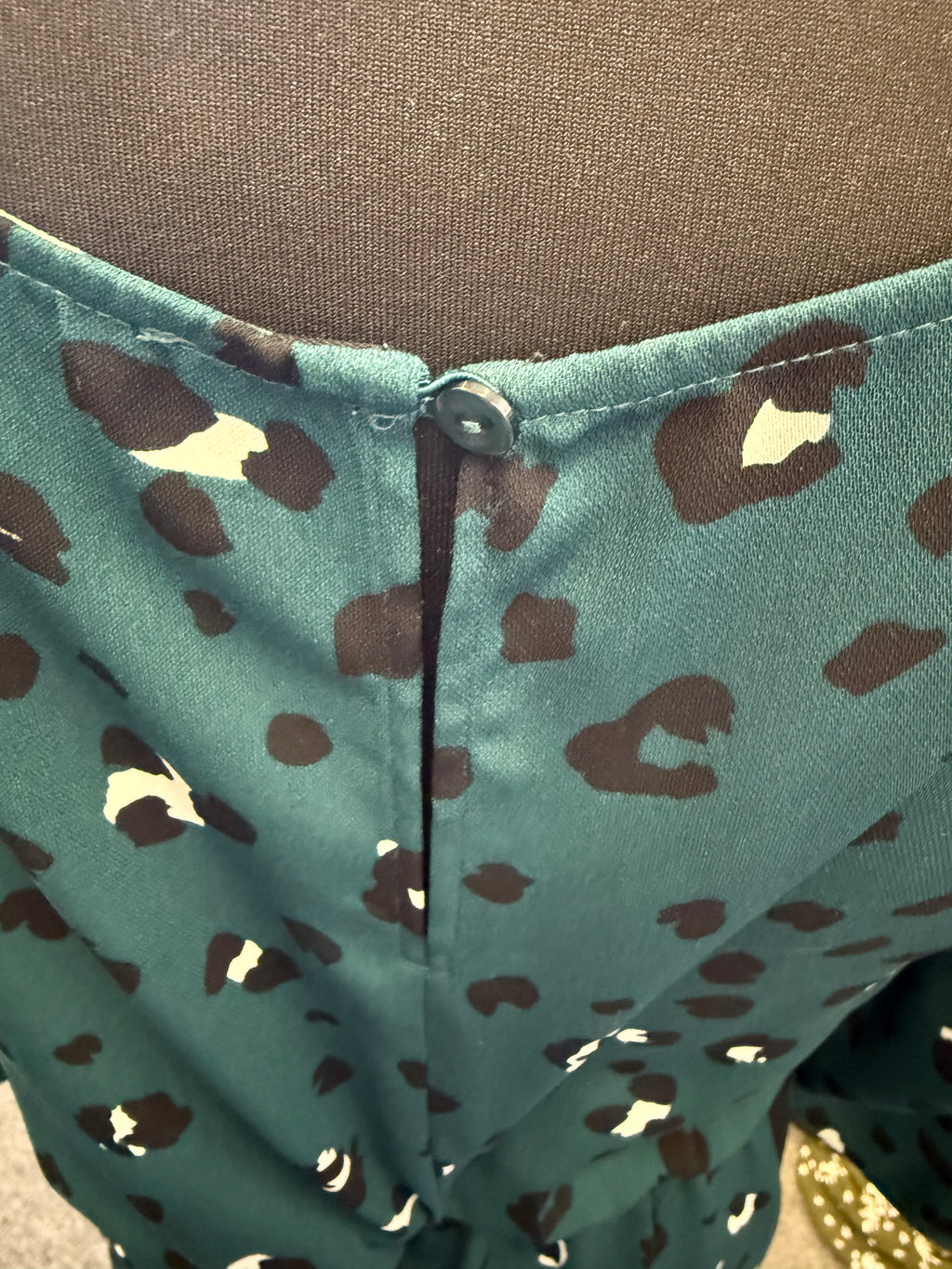 Teal animal print midi dress