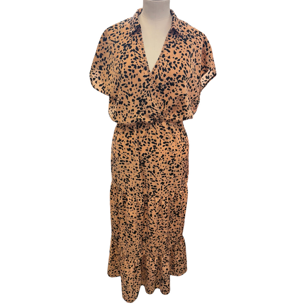 AX Paris animal print short sleeved tier maxi dress