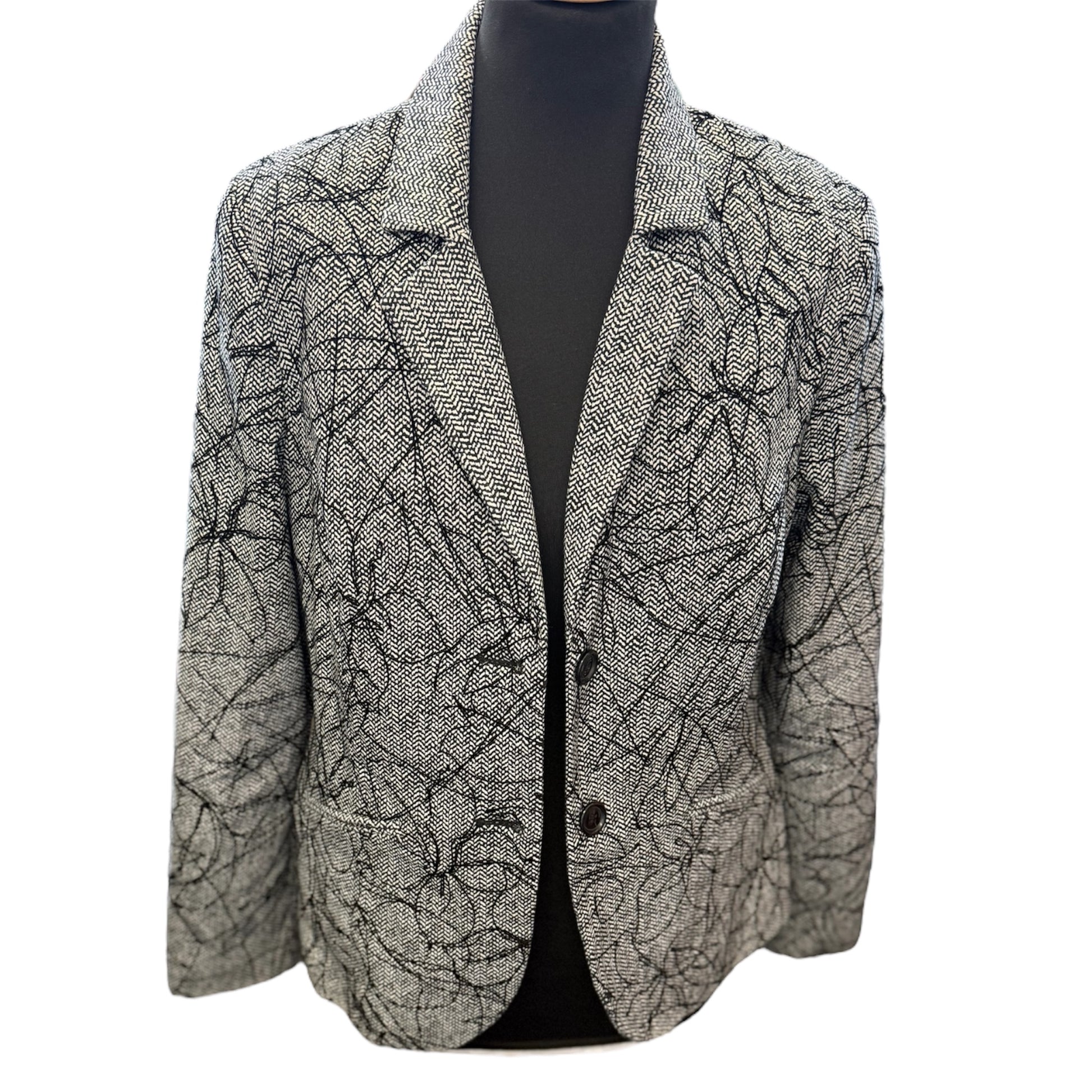 Mona black stitch detail jacket