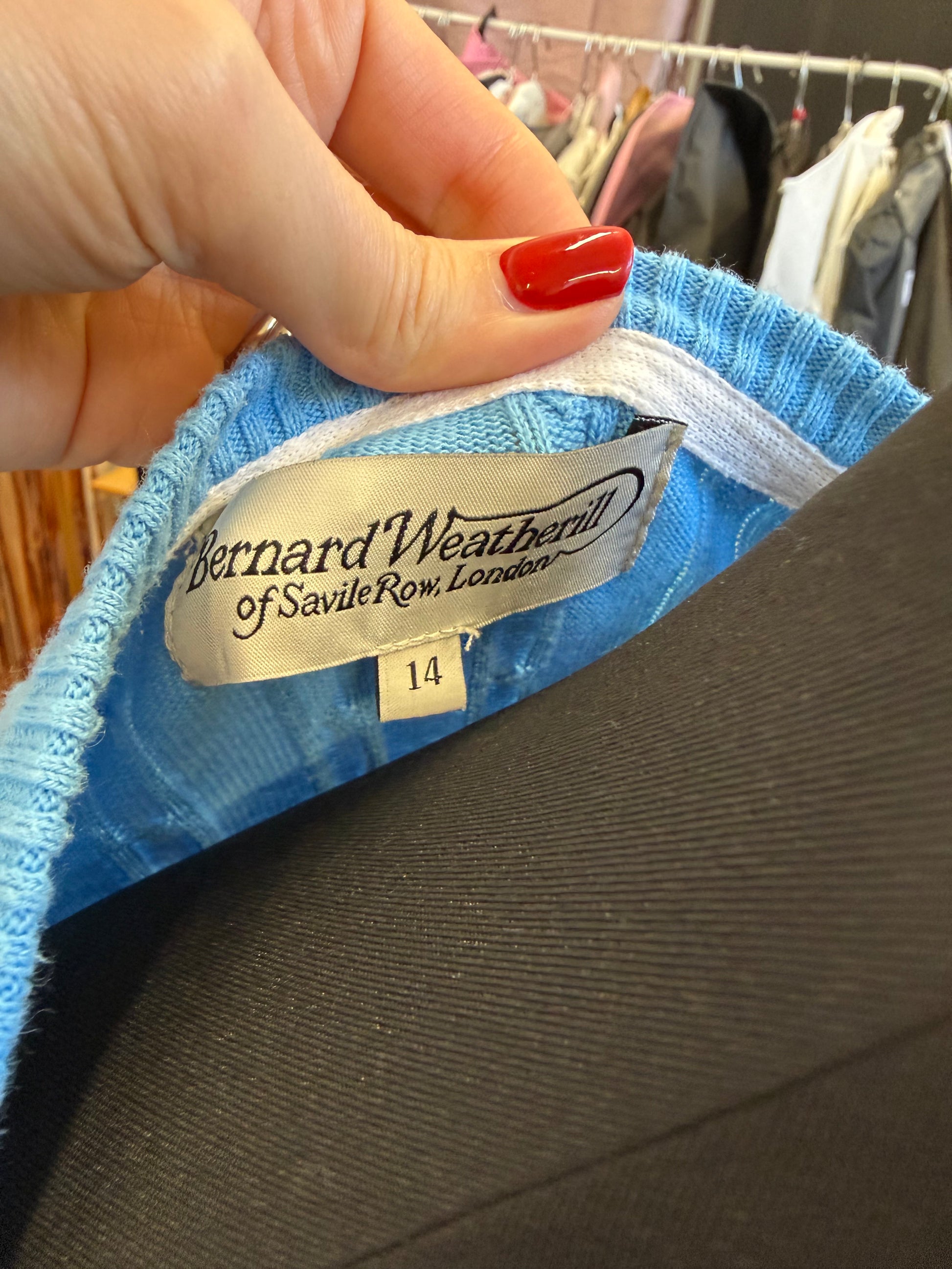 Bernard Weatherill cable knit v-neck jumper