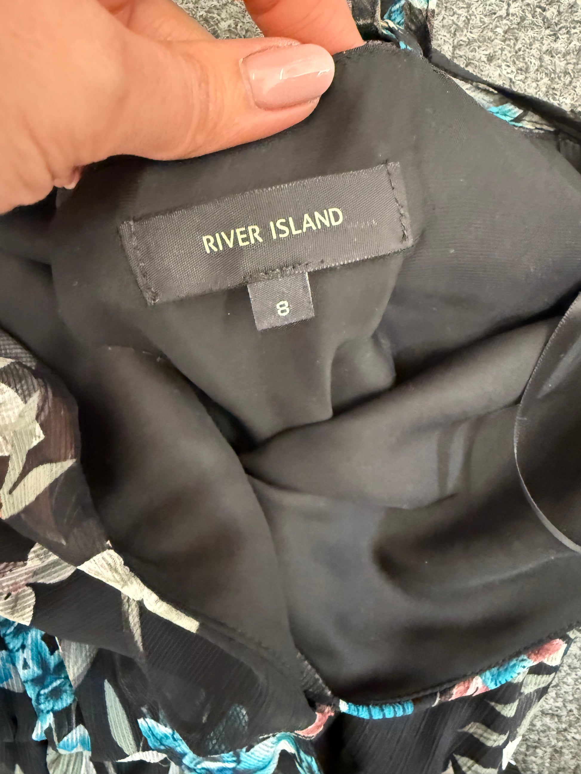 River Island floral print frill strappy jumpsuit