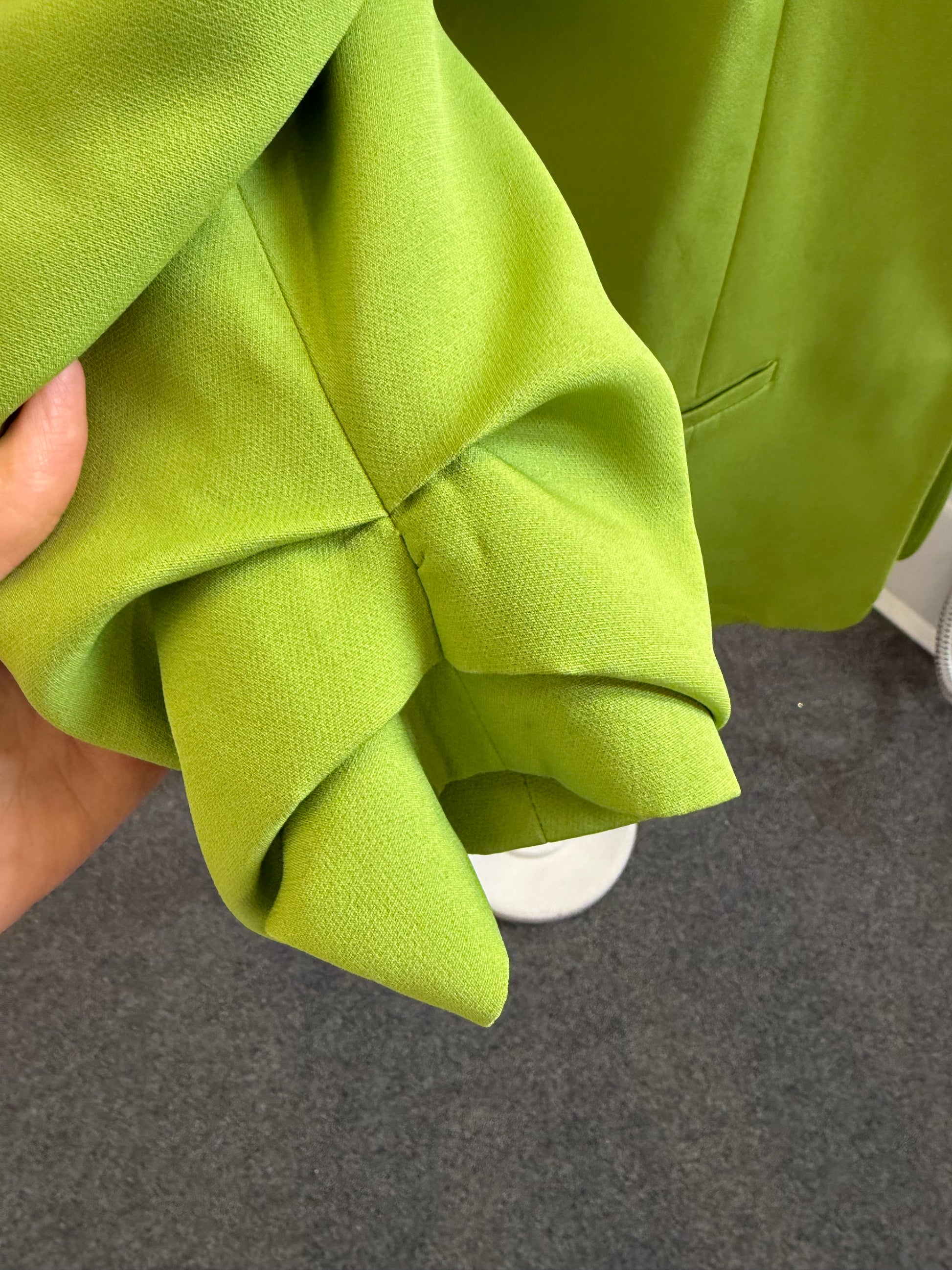 New Look lime green rusche sleeve blazer