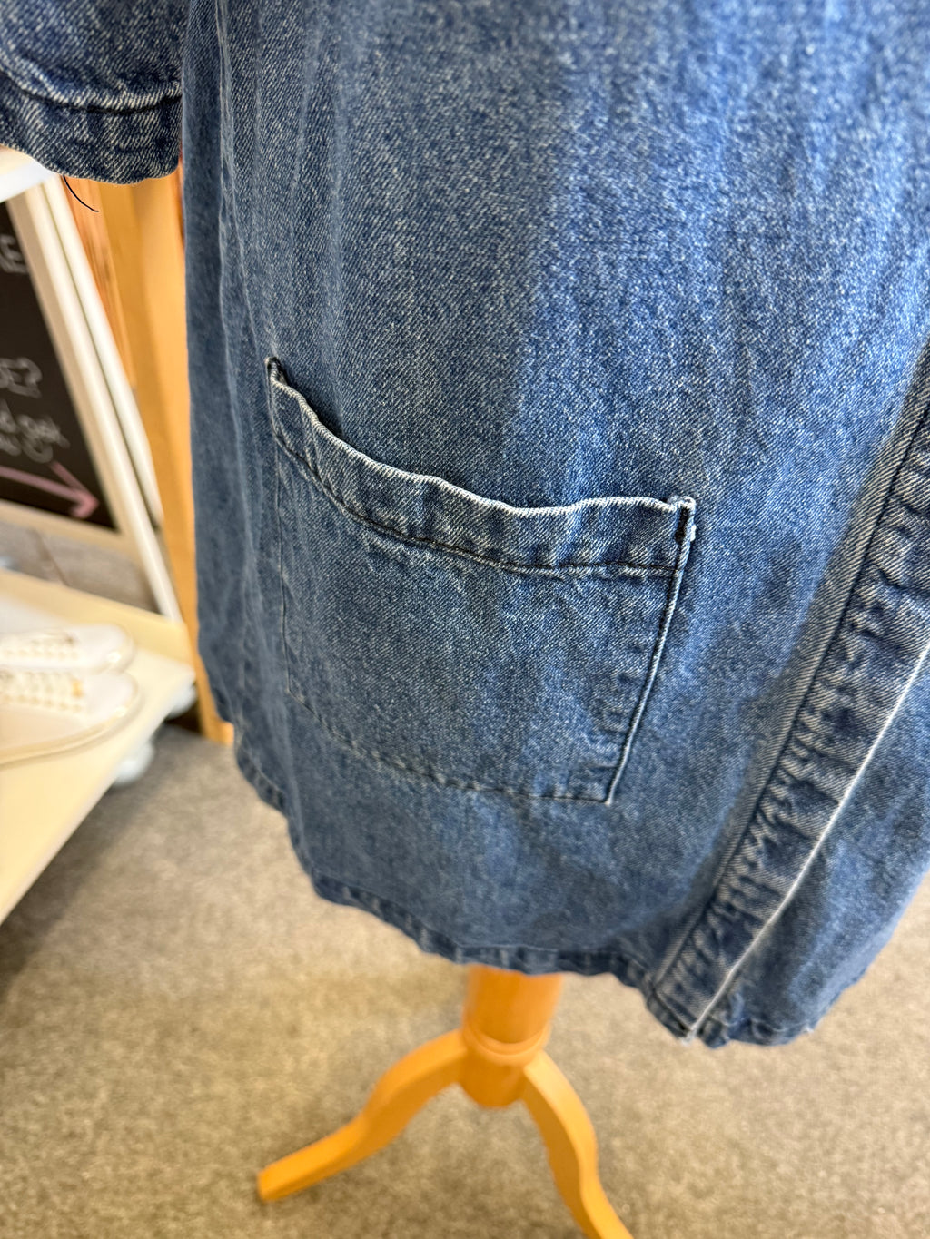 Diamonds & Divas denim short sleeved pocket dress