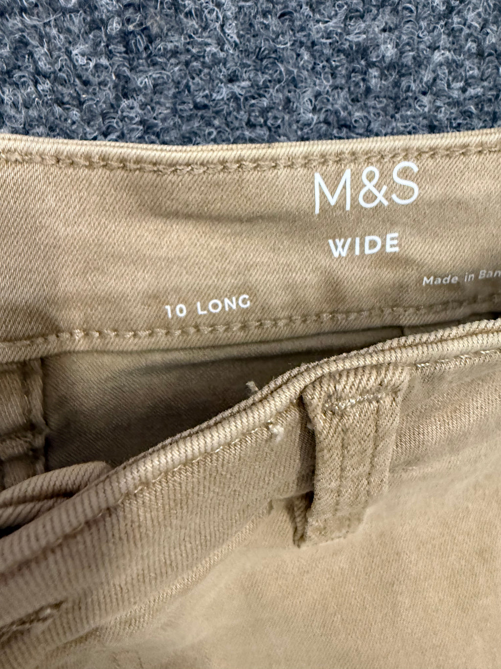 M&S wide leg beige jeans