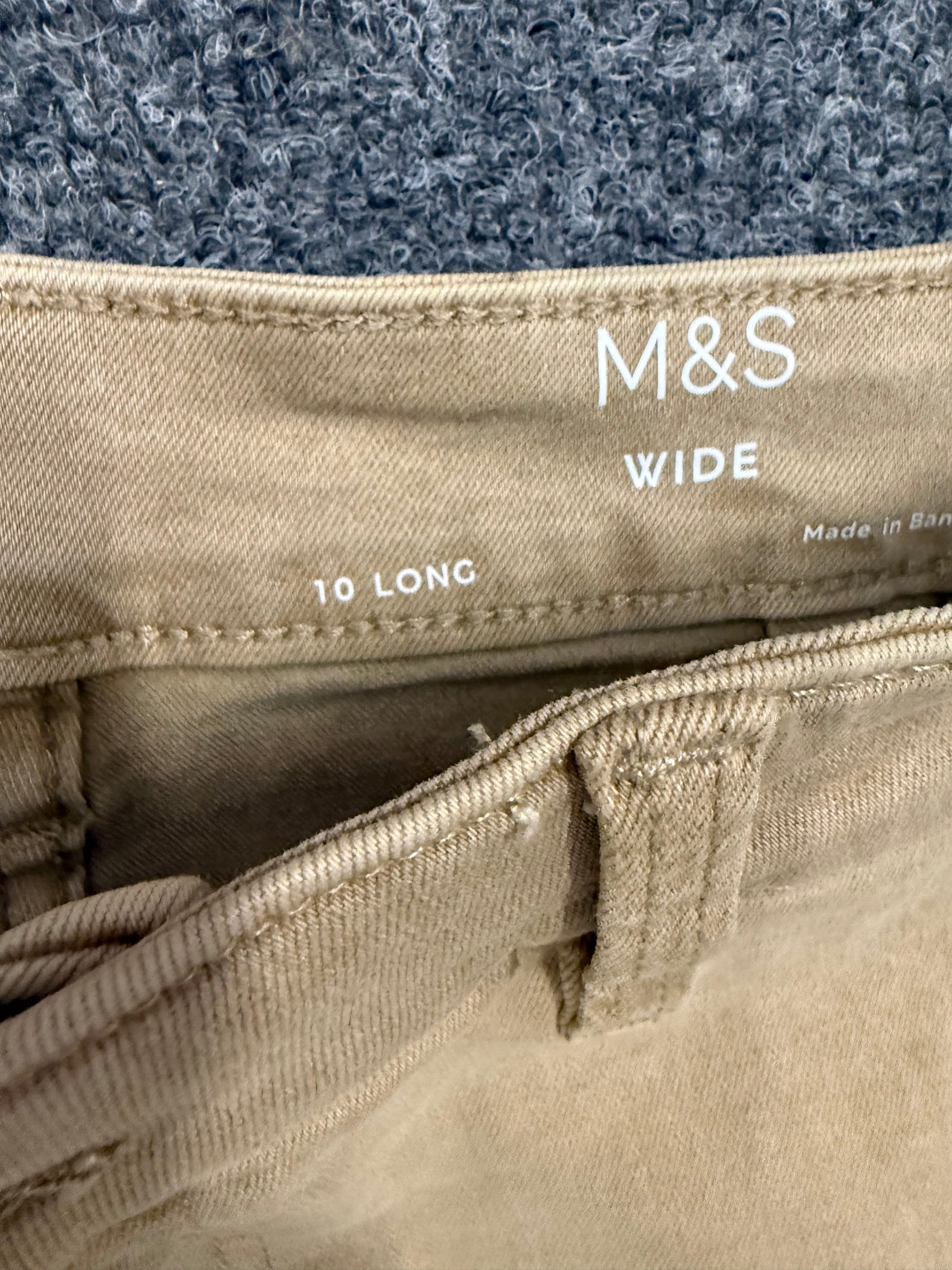 M&S wide leg beige jeans