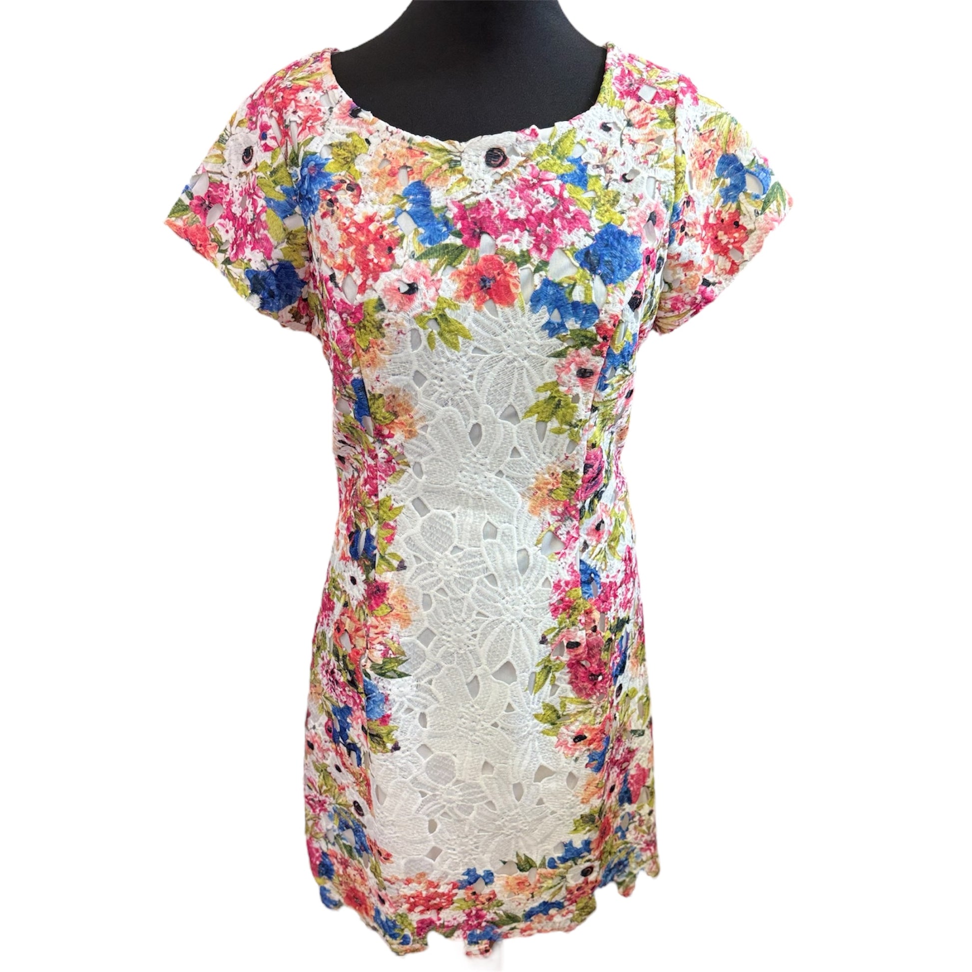 Apricot floral lace occasion dress