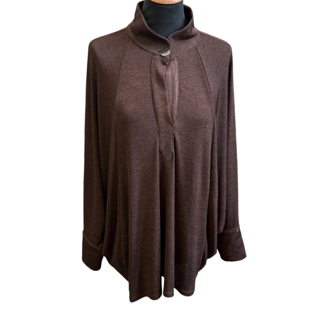 Zara oversize brown rib top