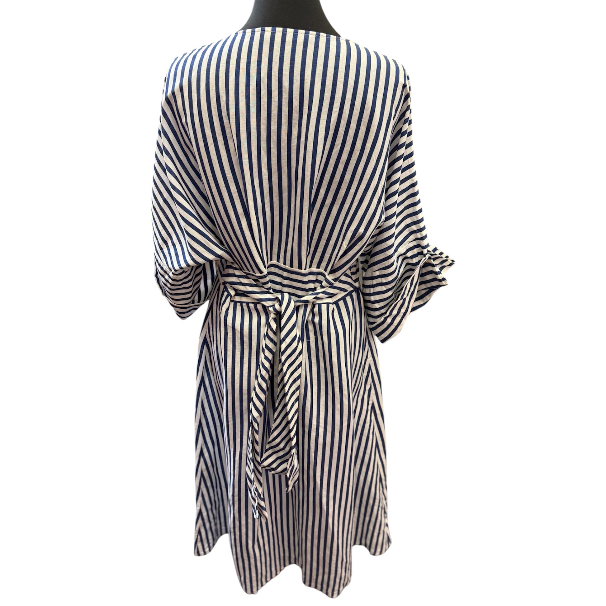 Zara stripe belted midi dress