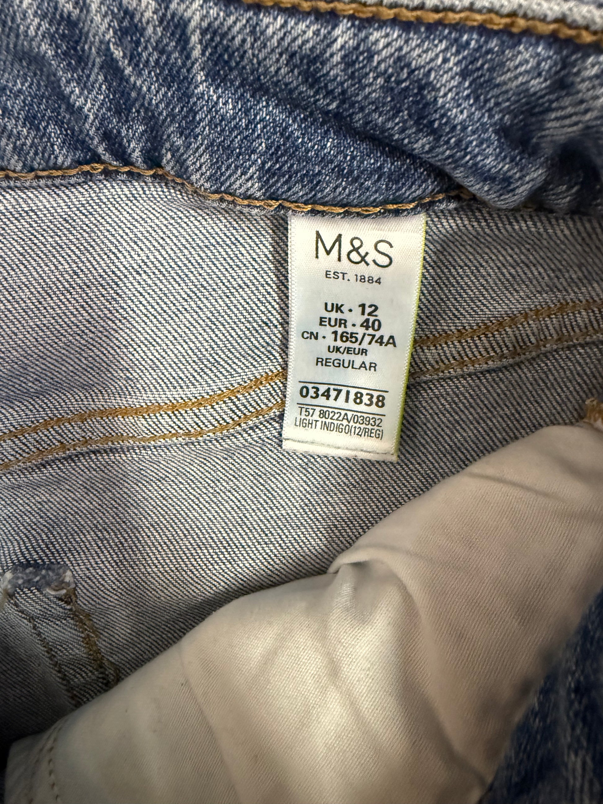 M&S rip knee barrel jeans