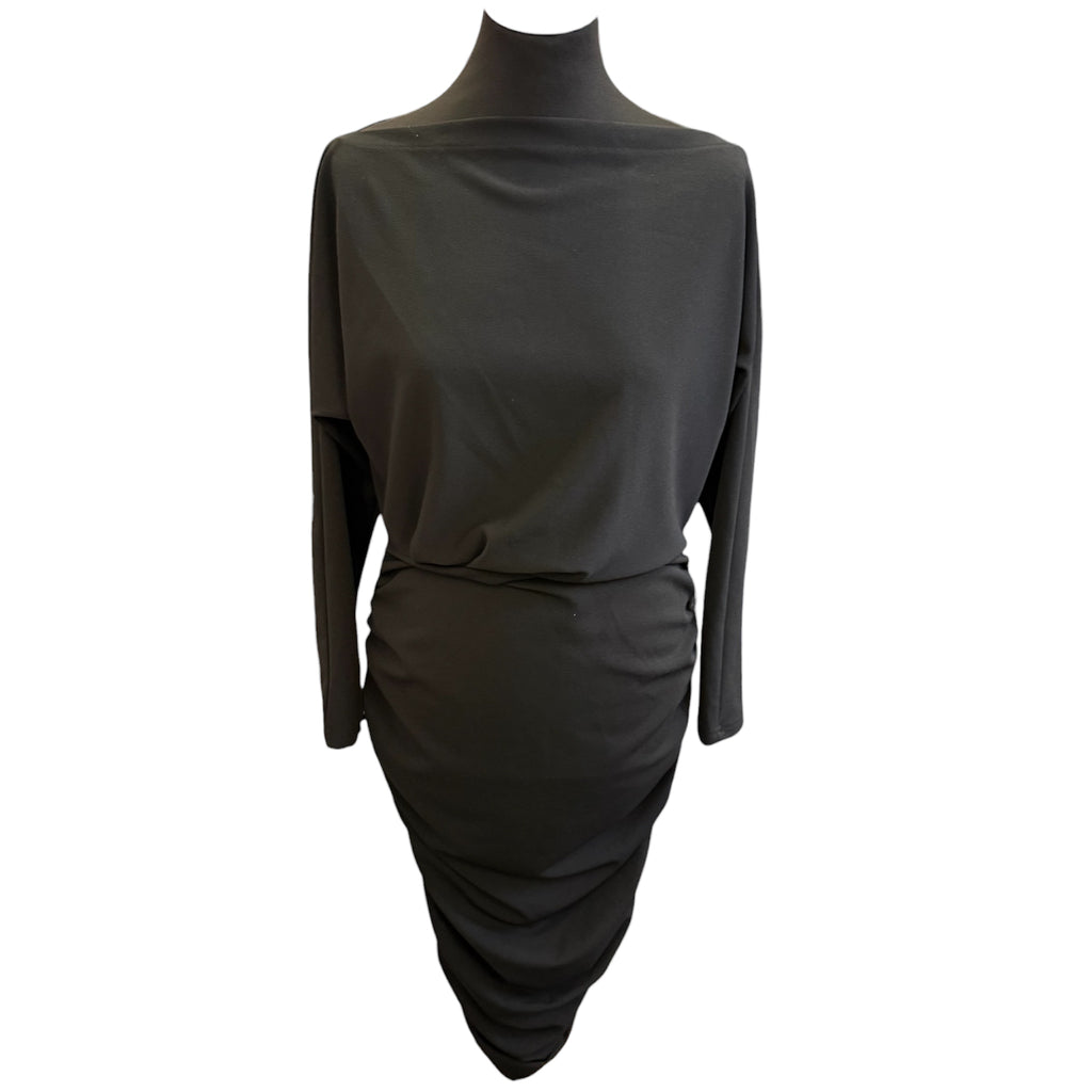 AX Paris black rusche long sleeved dress