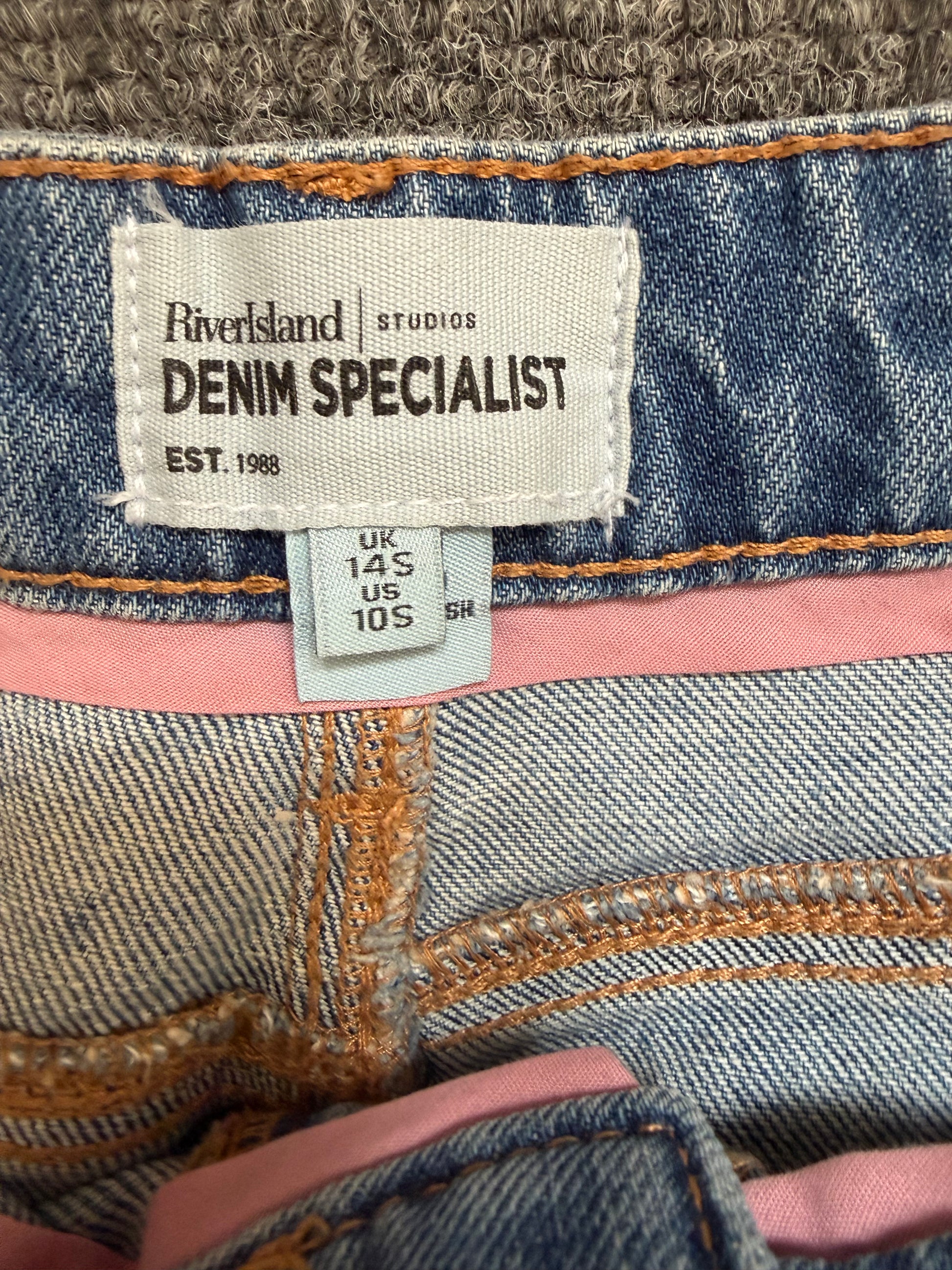 River Island washed blue mom jeans