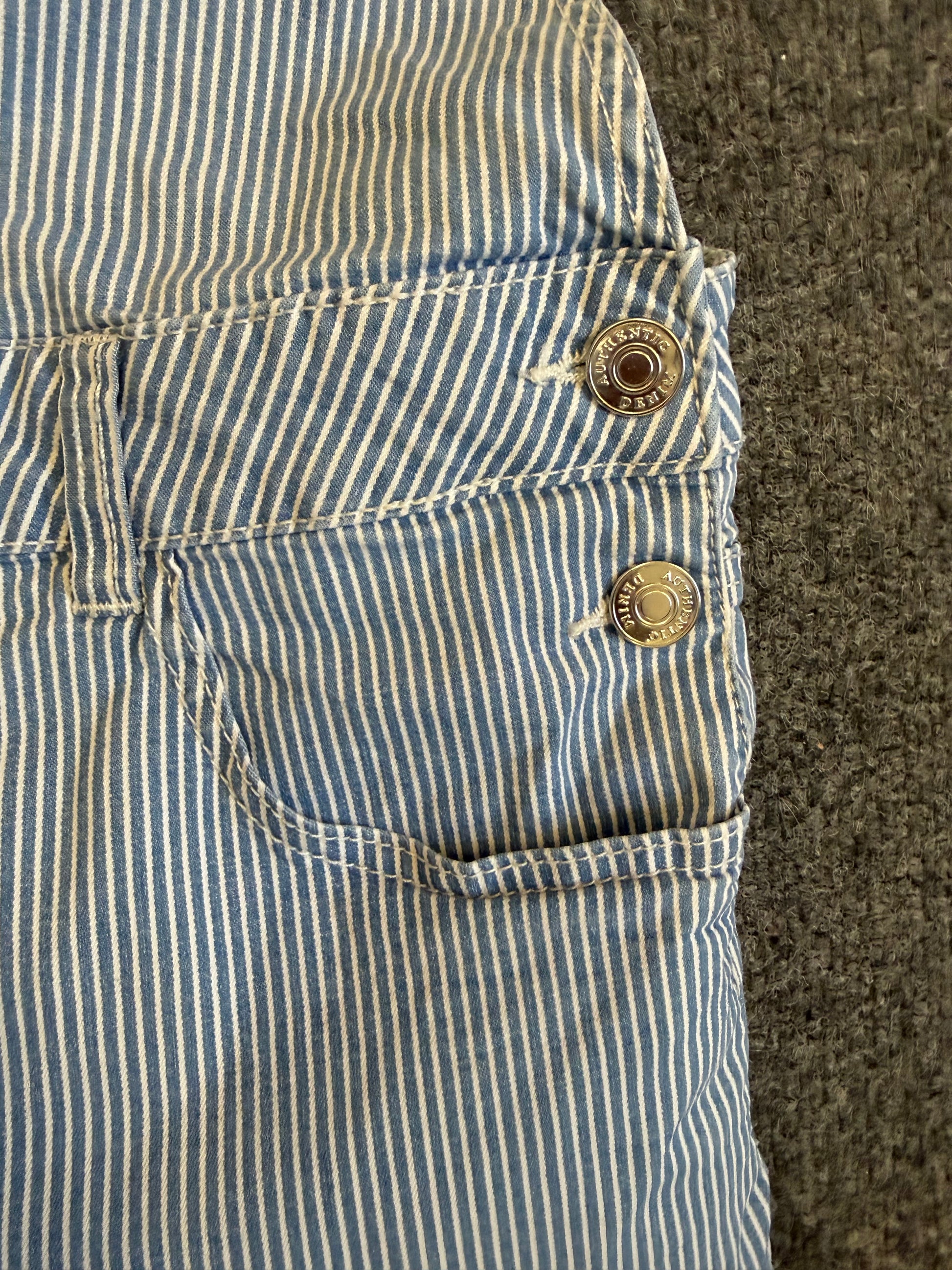 Denim stripe denim shorts dungarees