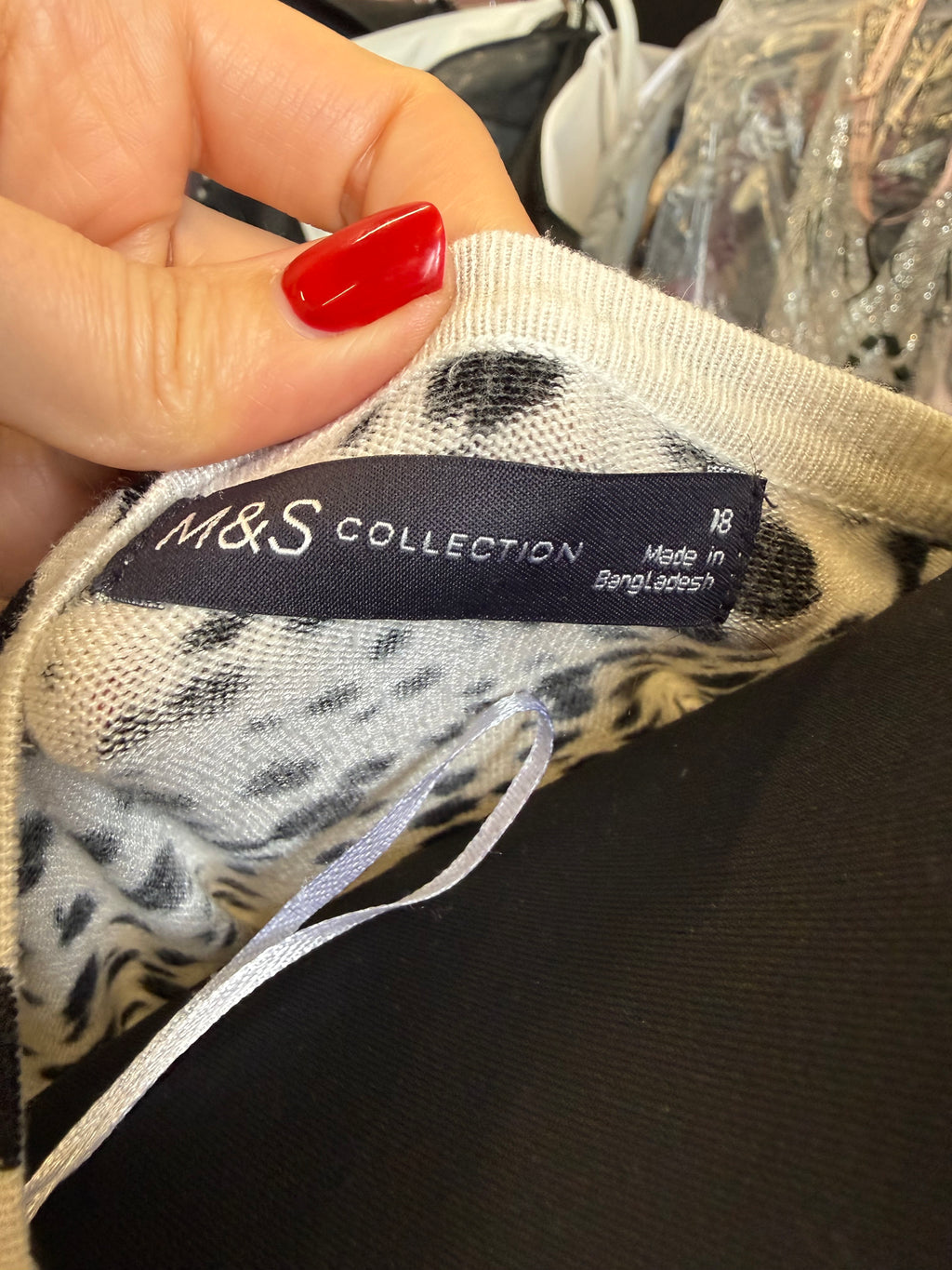 M&S animal print round neck jumper