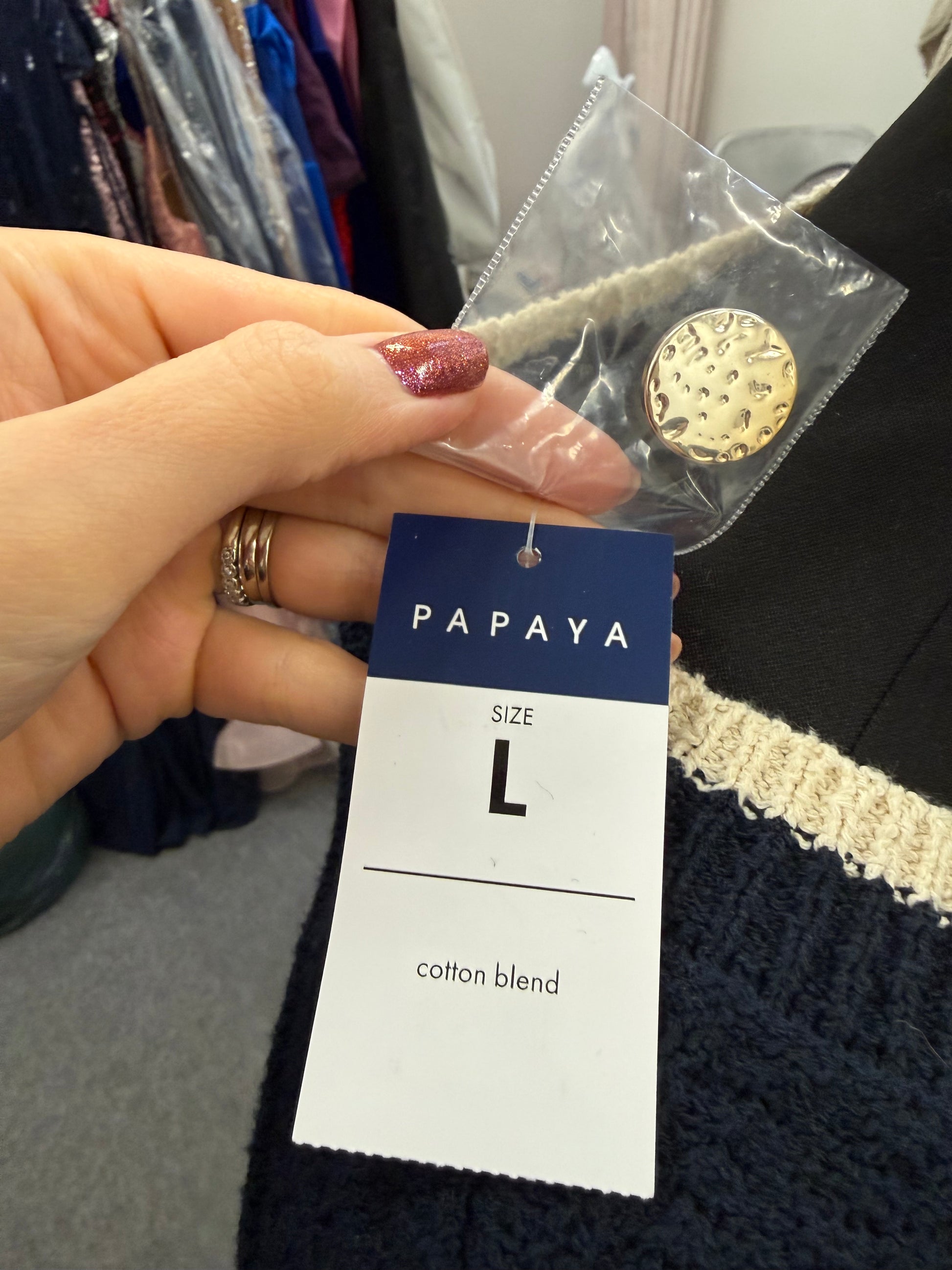Papaya navy buttoned knit waistcoat