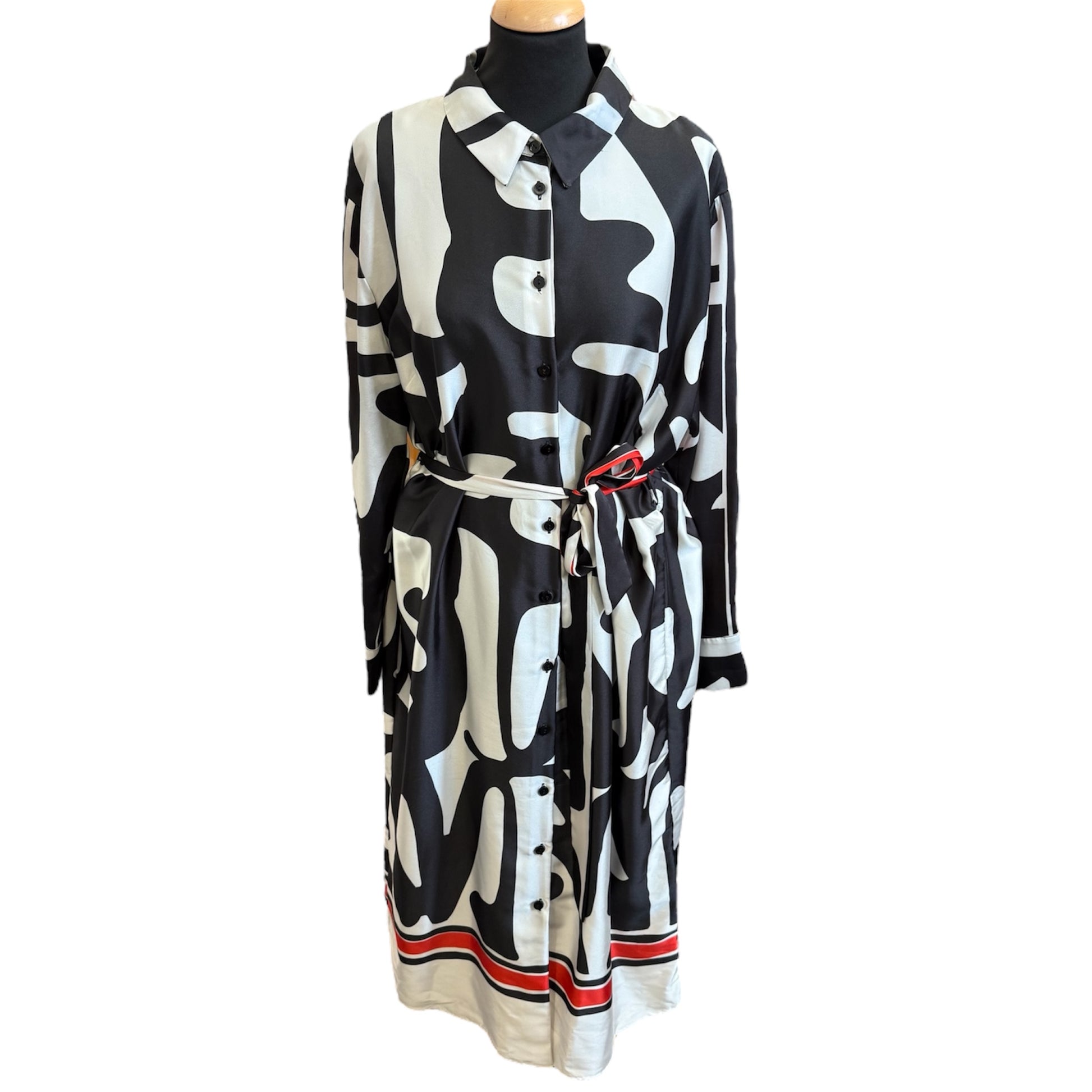 River Island belted collared button long sleeved midi dress