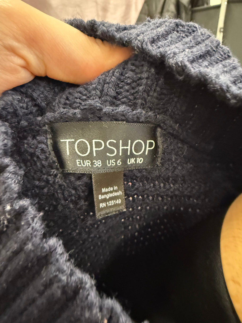 Topshop navy chunky jumper